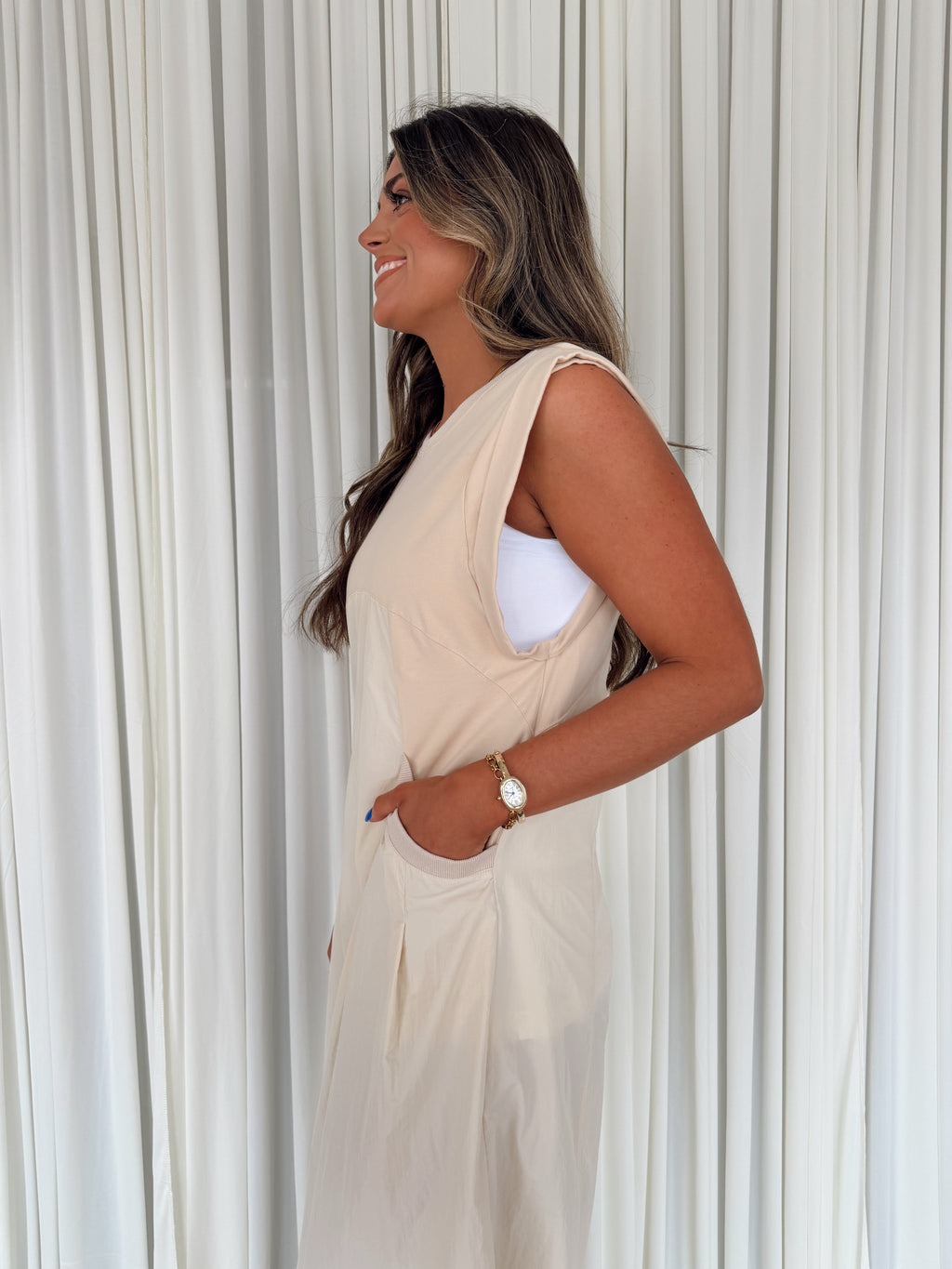Mineral Washed Open Back Jumpsuit