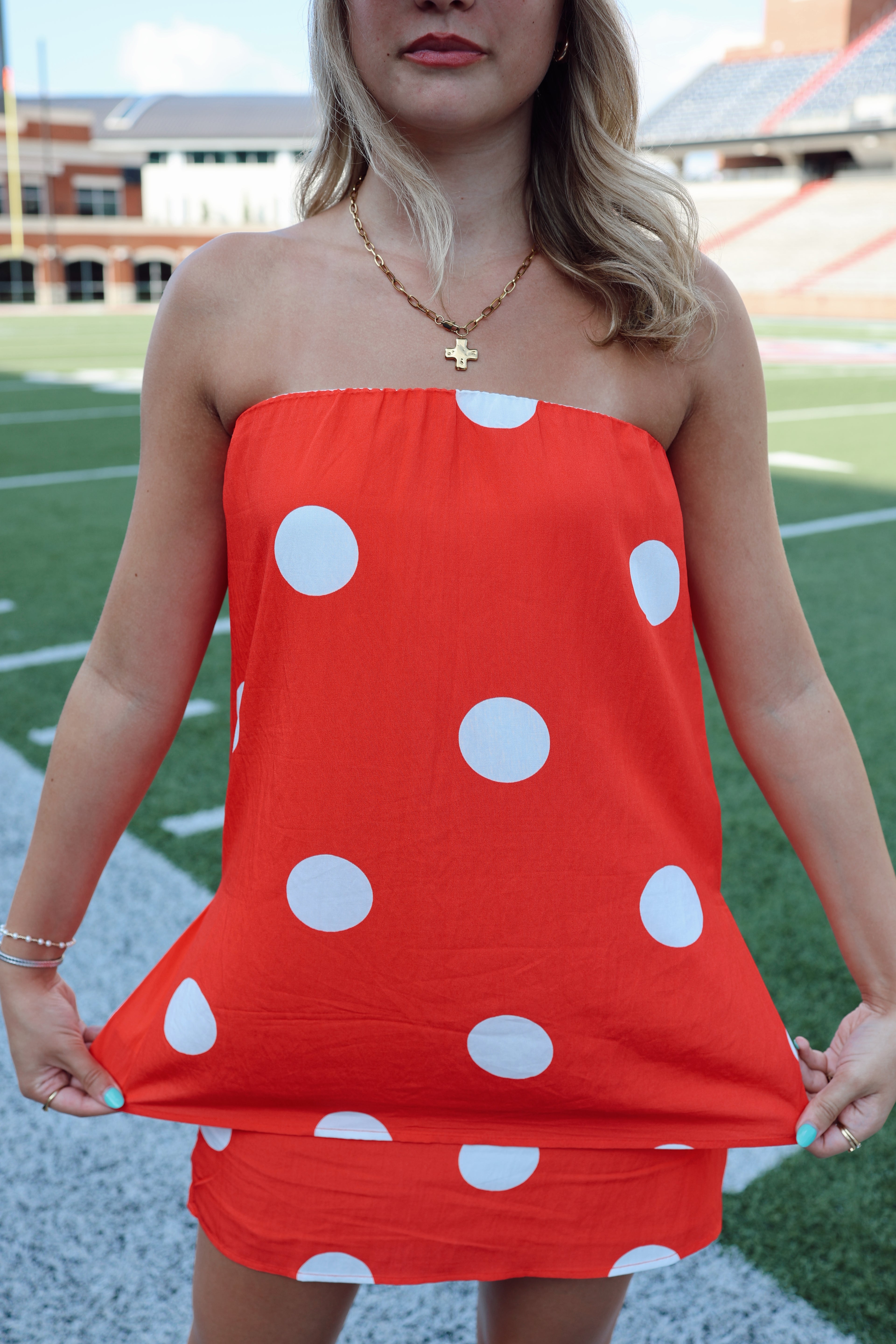 Polka Dot  Strapless Top