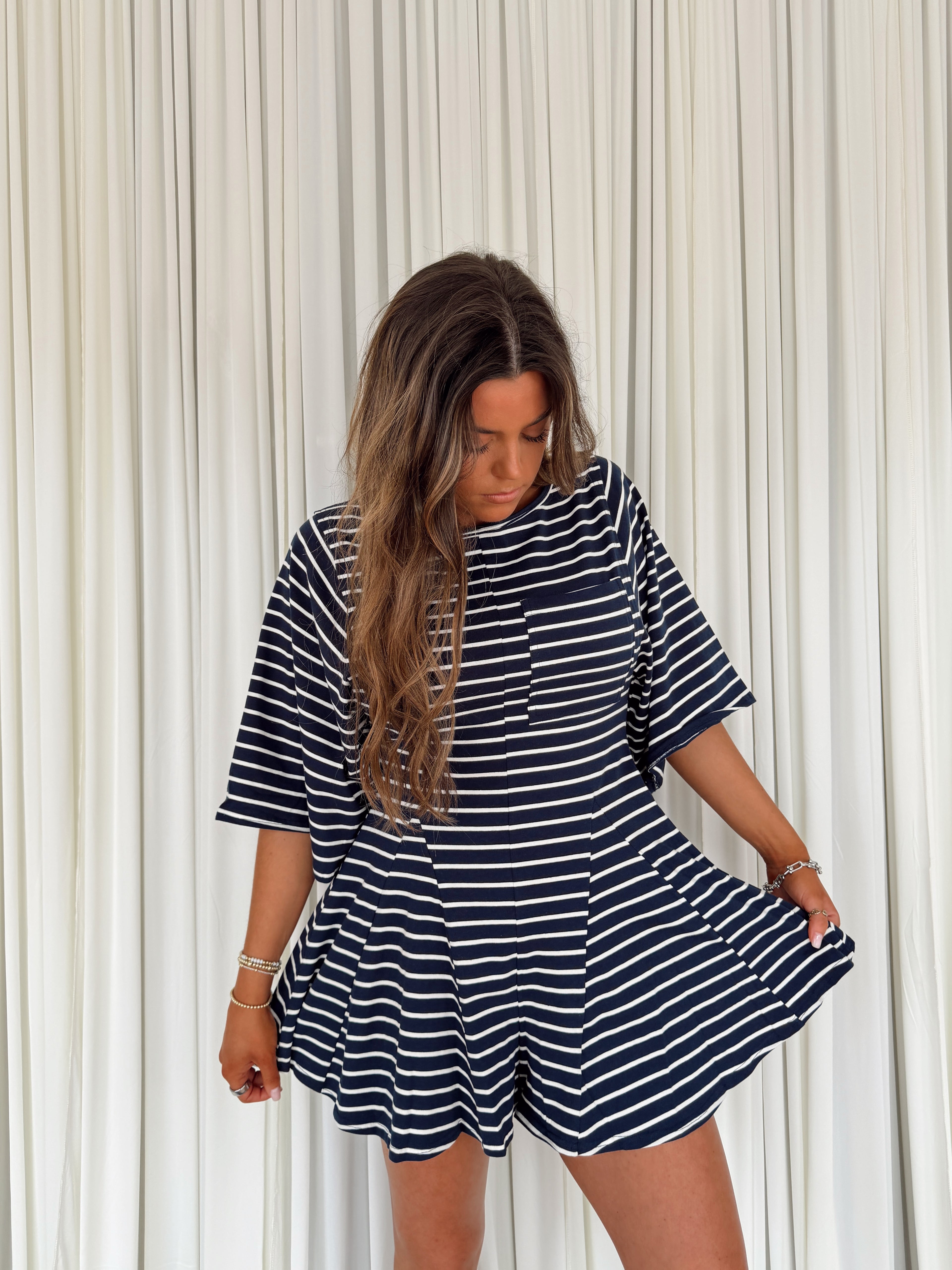 Striped Flowy Romper