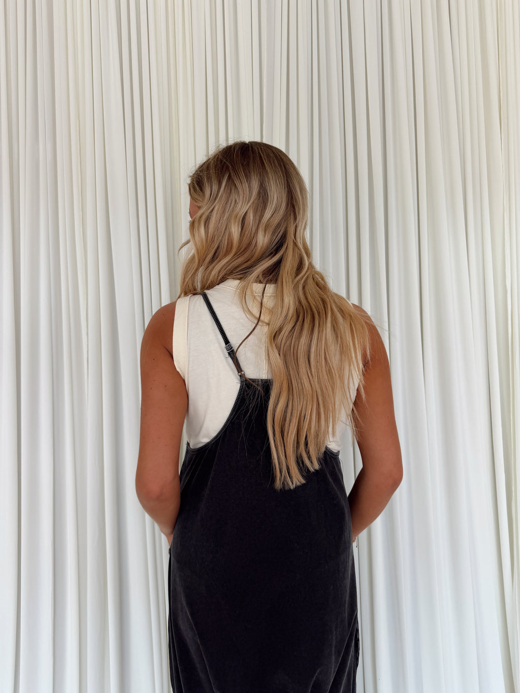 Mineral Wash Spaghetti Strap Jumpsuit