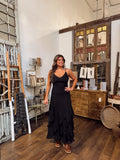 Lace V Neck Ruffled Cami Dress