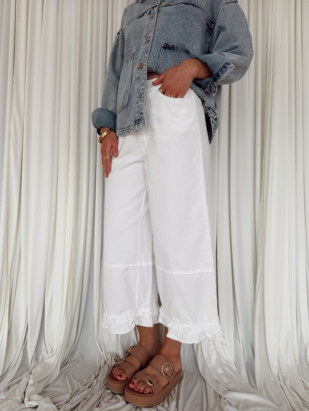 Ruffled Hem Pants