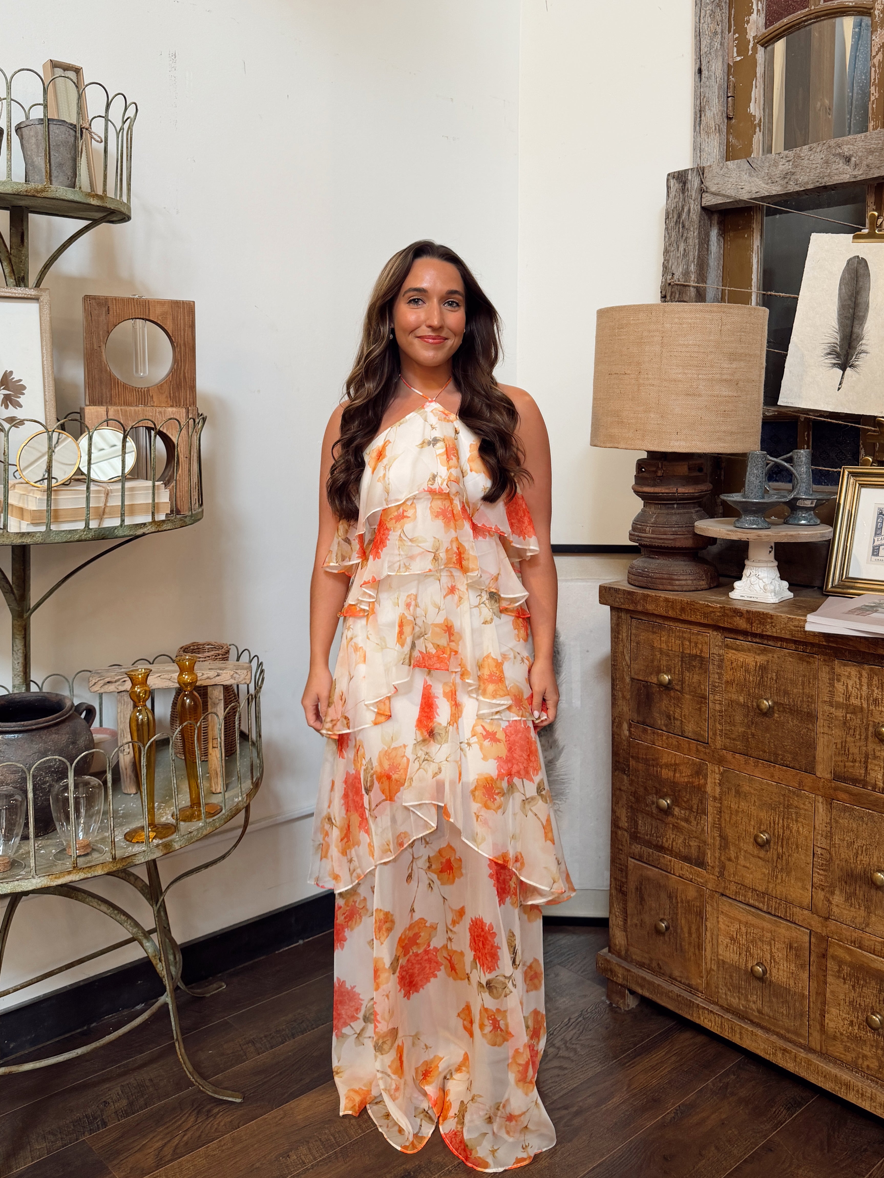 Flower Print Maxi Dress