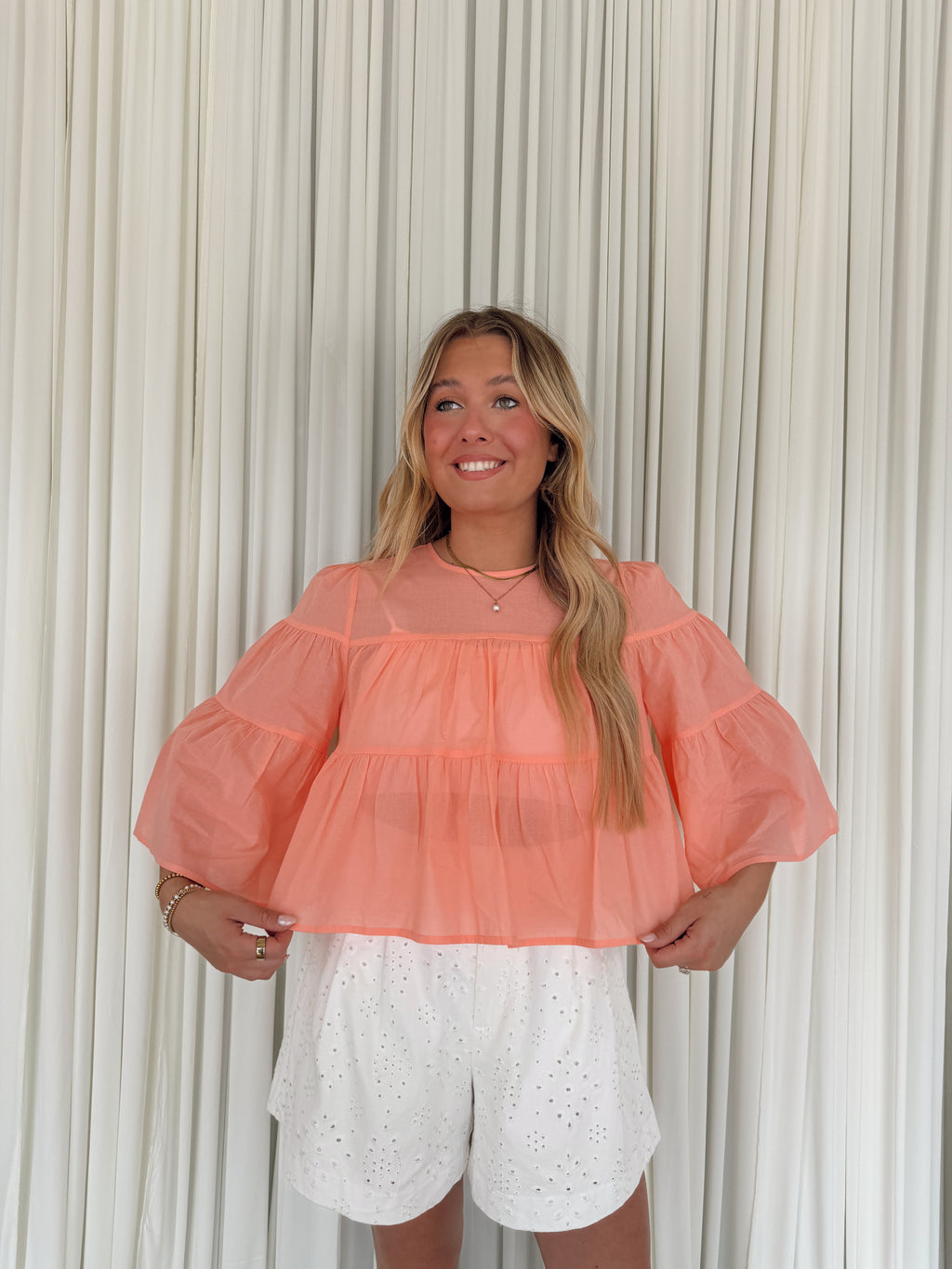 Tiered Relaxed Crop Blouse