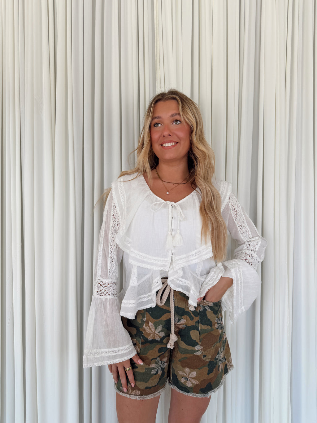 Ruffle Long Sleeve Shirt