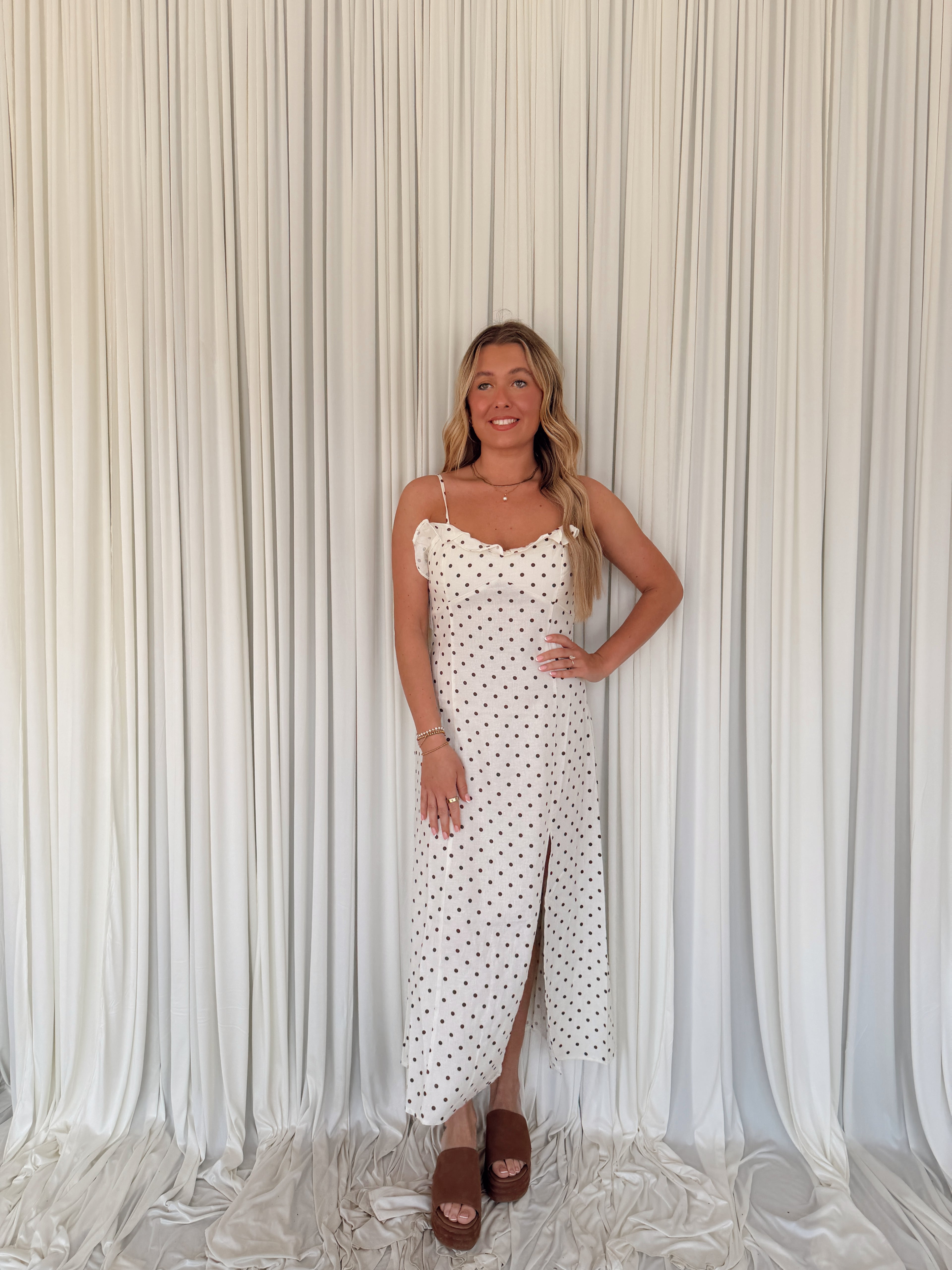 Pois Midi Dress Woven