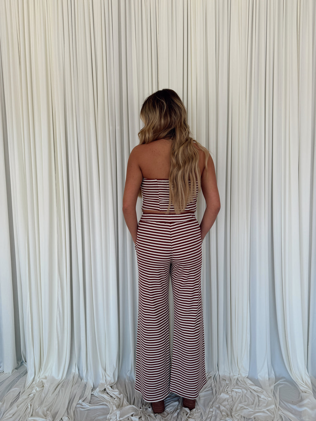 Striped Bandeau Top & Pants Set