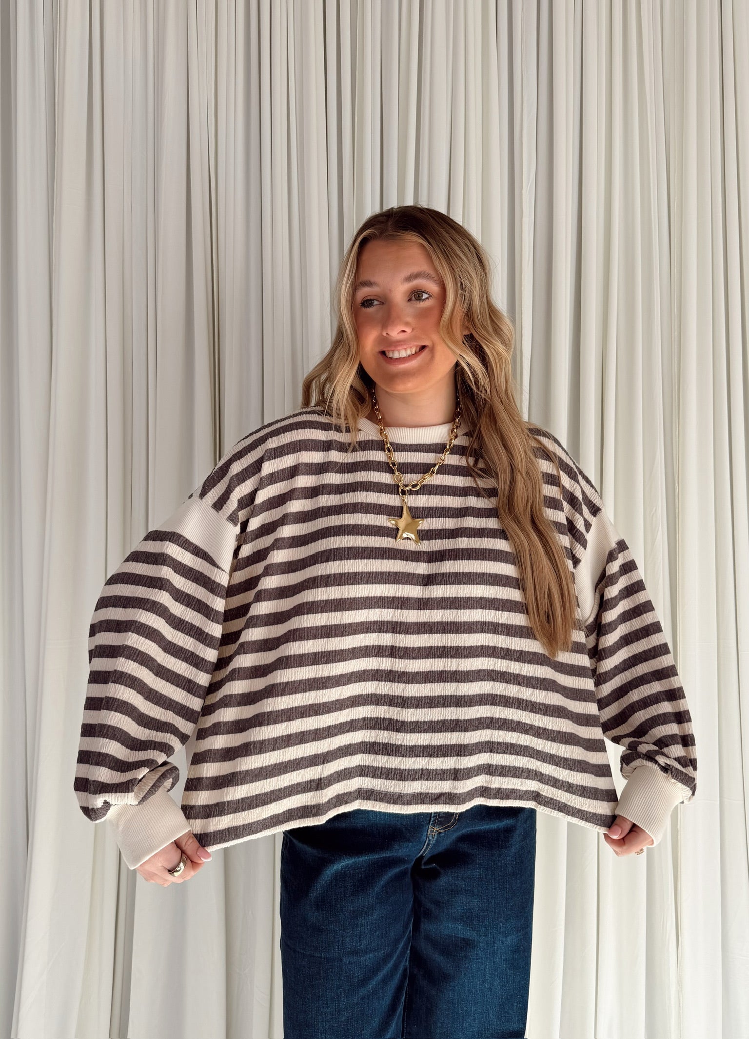 Oversize Fit Striped Top