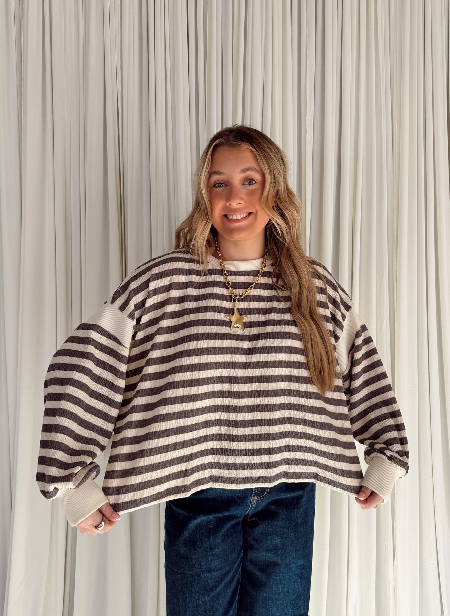 Oversize Fit Striped Top