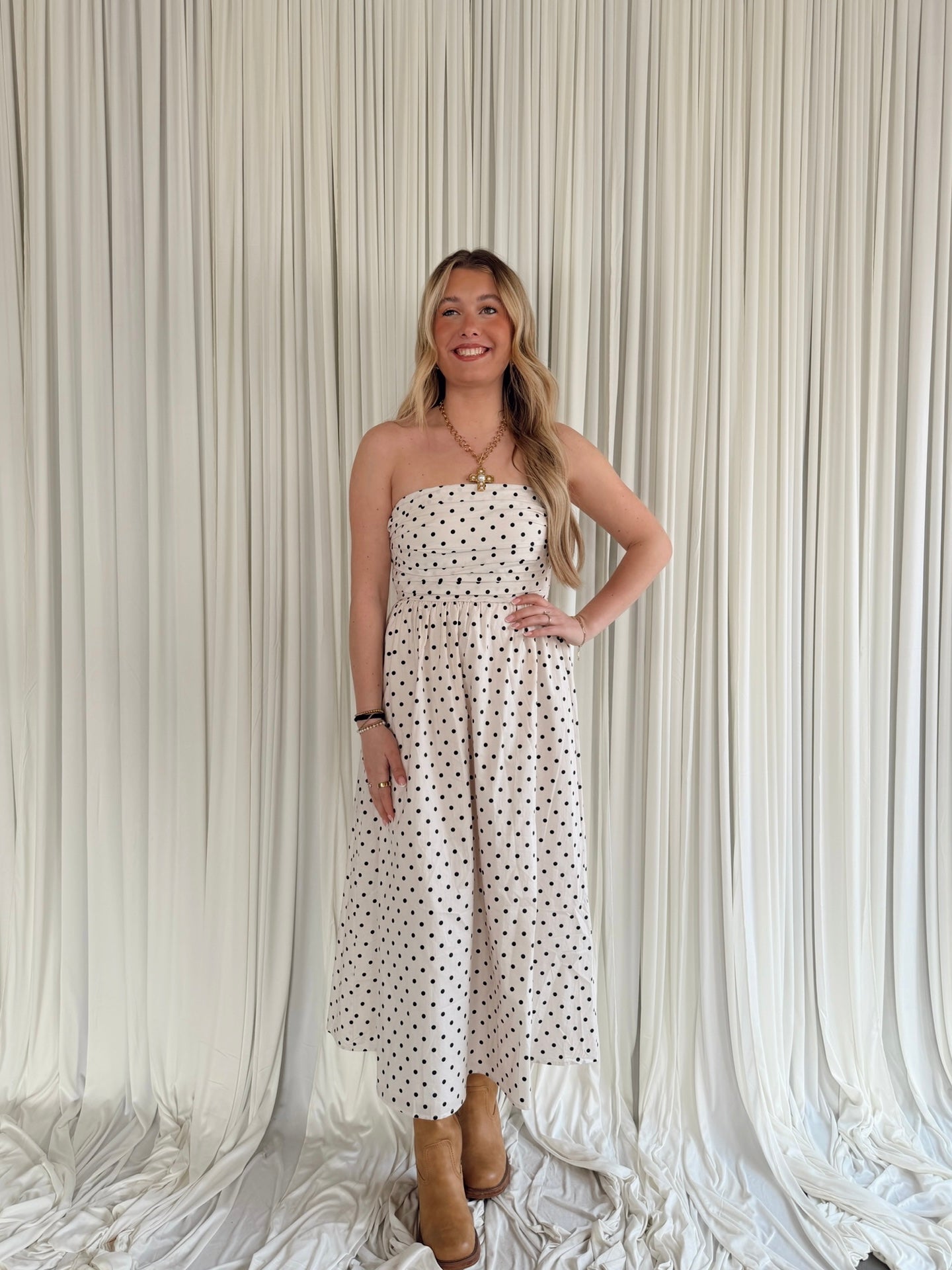 Polka Dot Tube Maxi Dress
