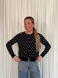 Polka Dot Button-Down Cardigan