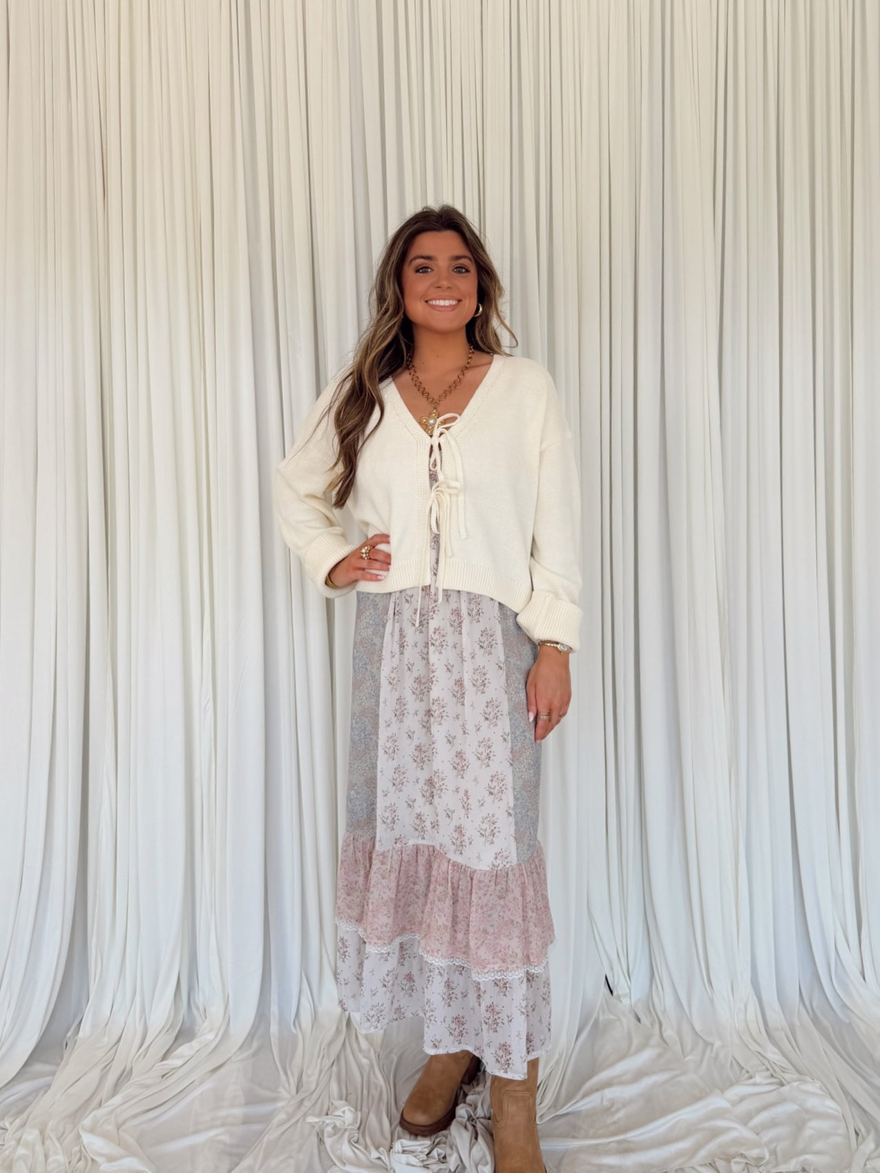 Multiprint Cami Maxi Dress