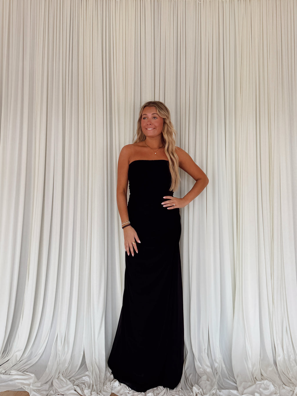 Chiffon Pintuck Maxi Dress