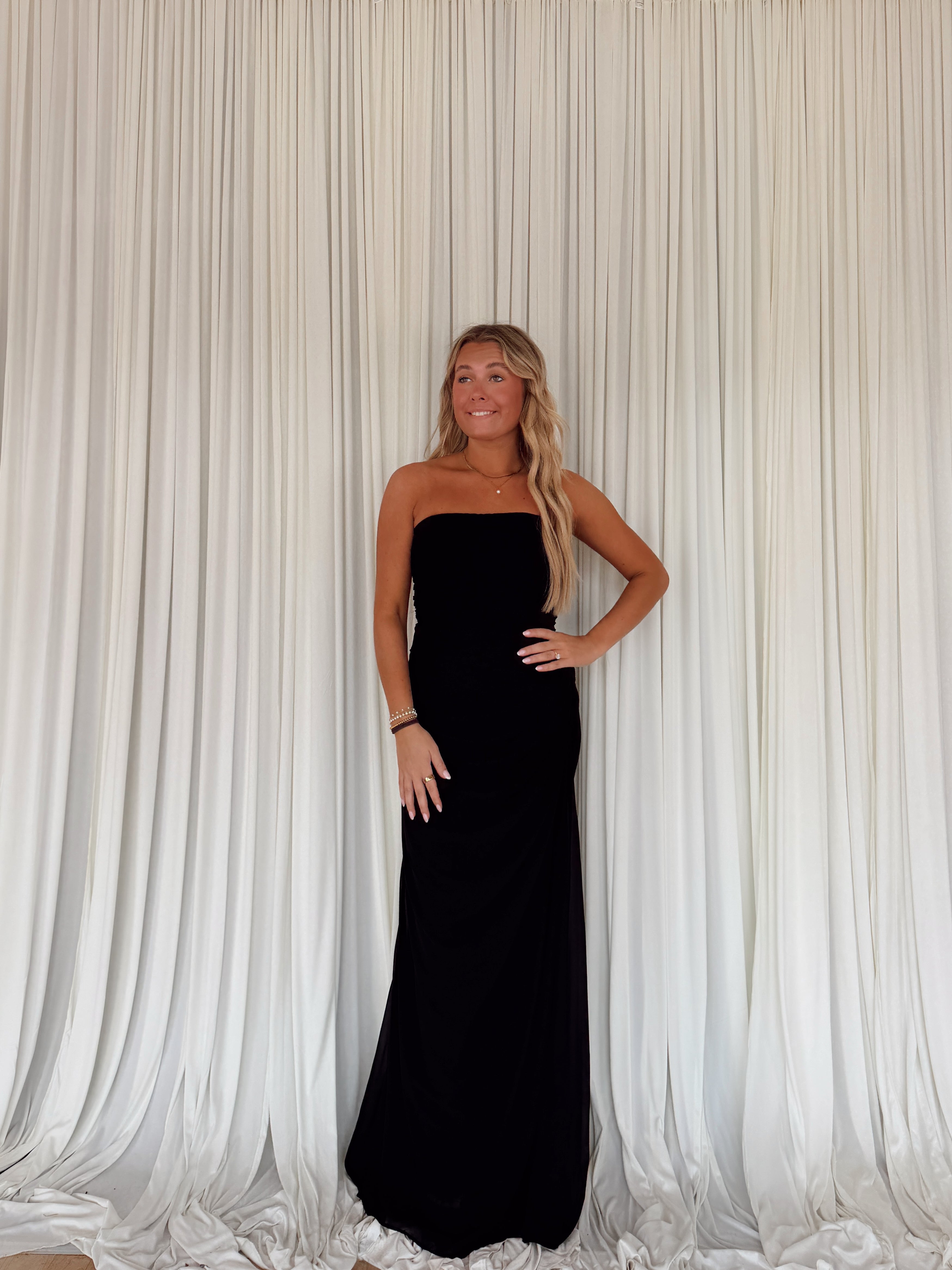 Chiffon Pintuck Maxi Dress