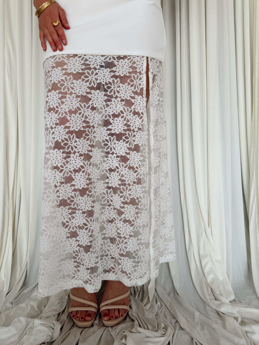 Strapless Maxi Lace Dress