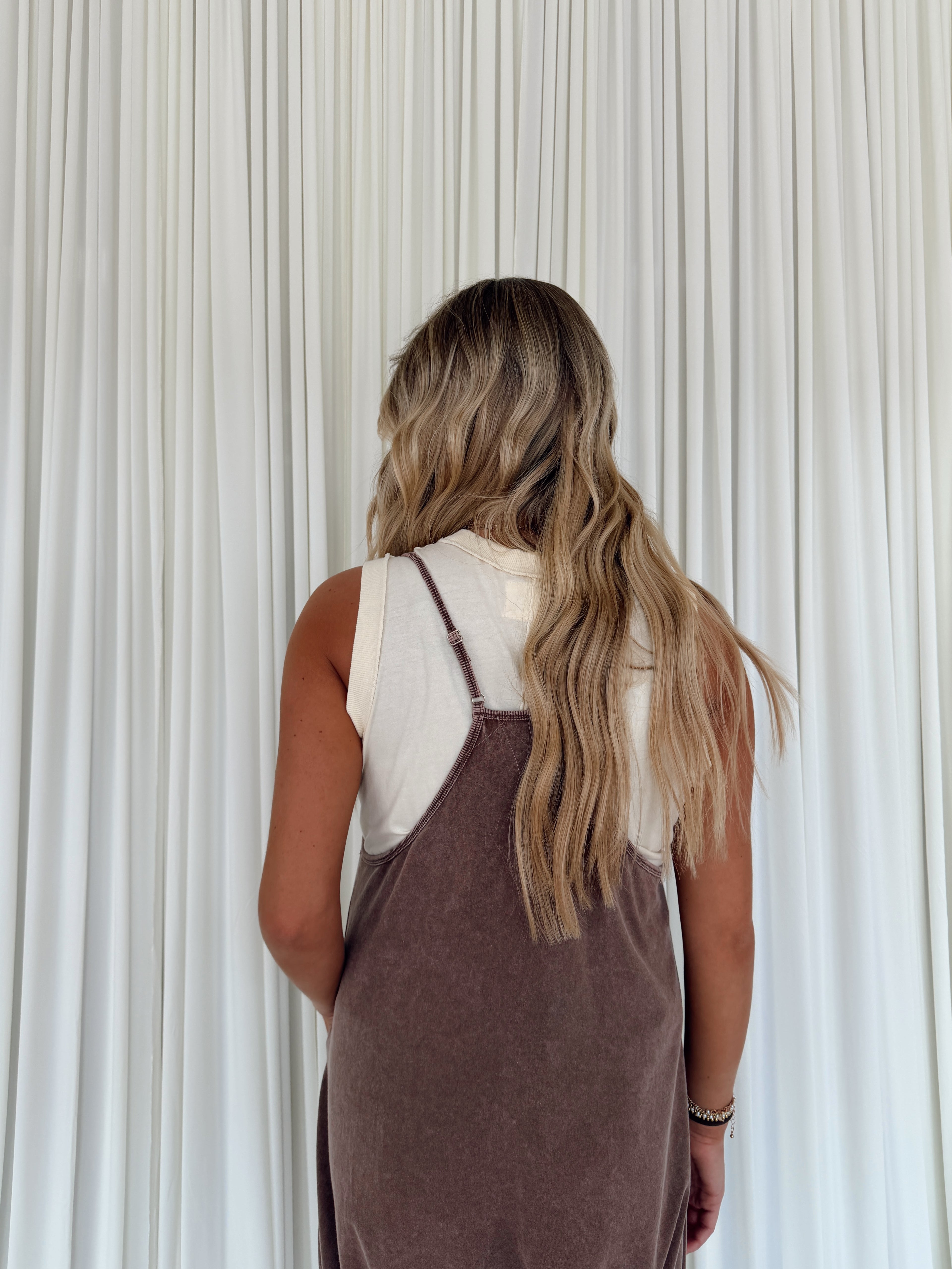 Mineral Wash Spaghetti Strap Jumpsuit