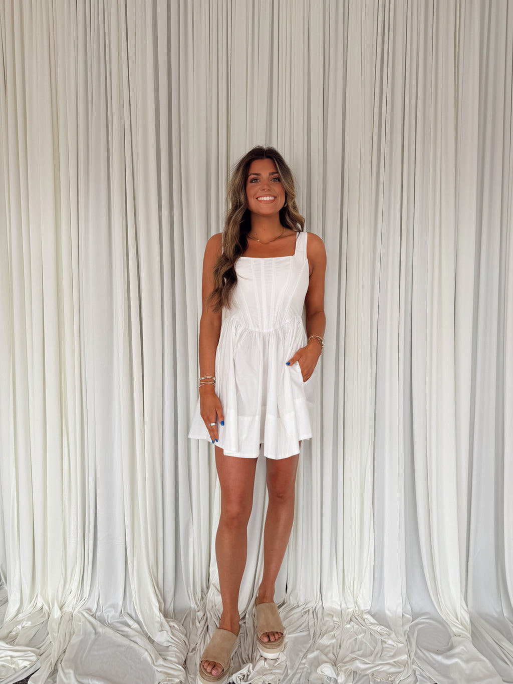 Square Neck Corset Mini Dress