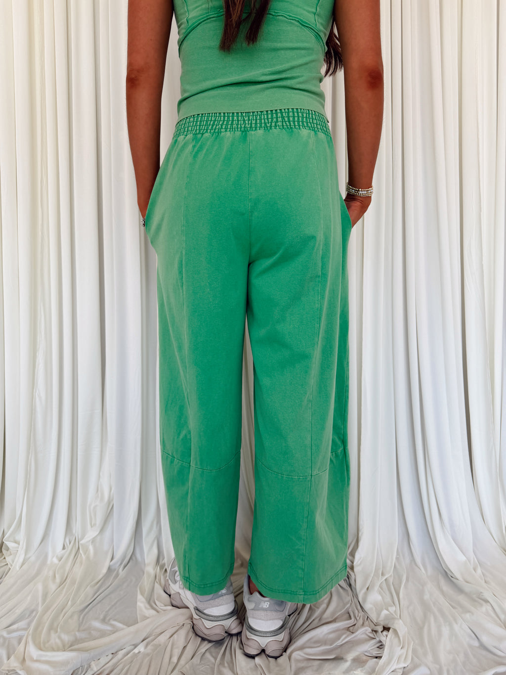 Mineral Washed Wide Leg Pants