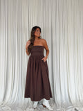 Strapless Flowy Midi Dress