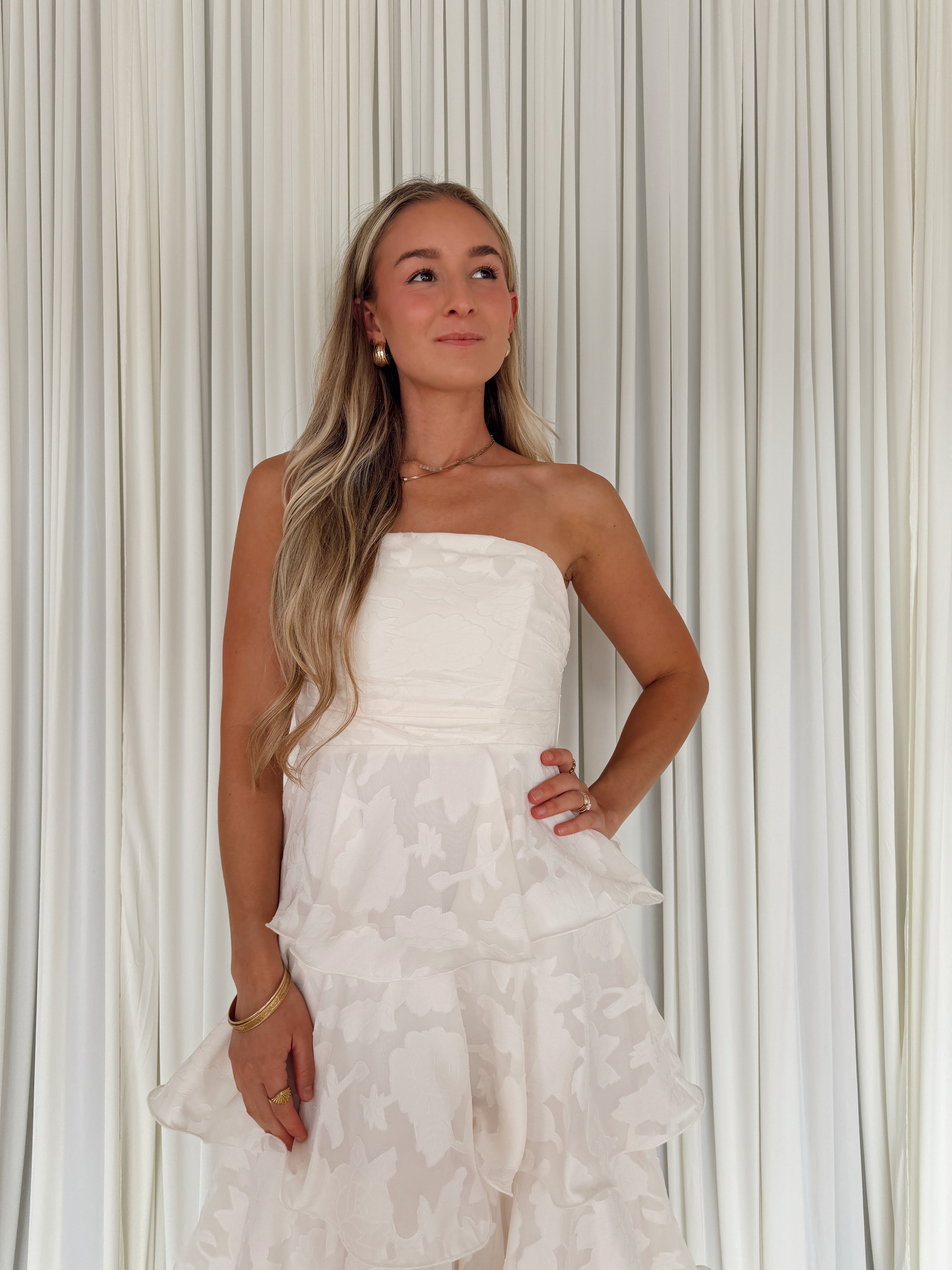 Off Shoulder Tiered Maxi Dress