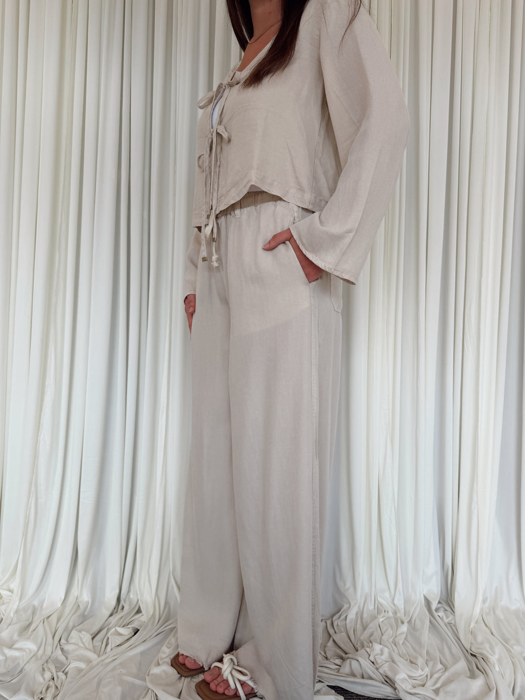 Wide Leg Pant - Tan