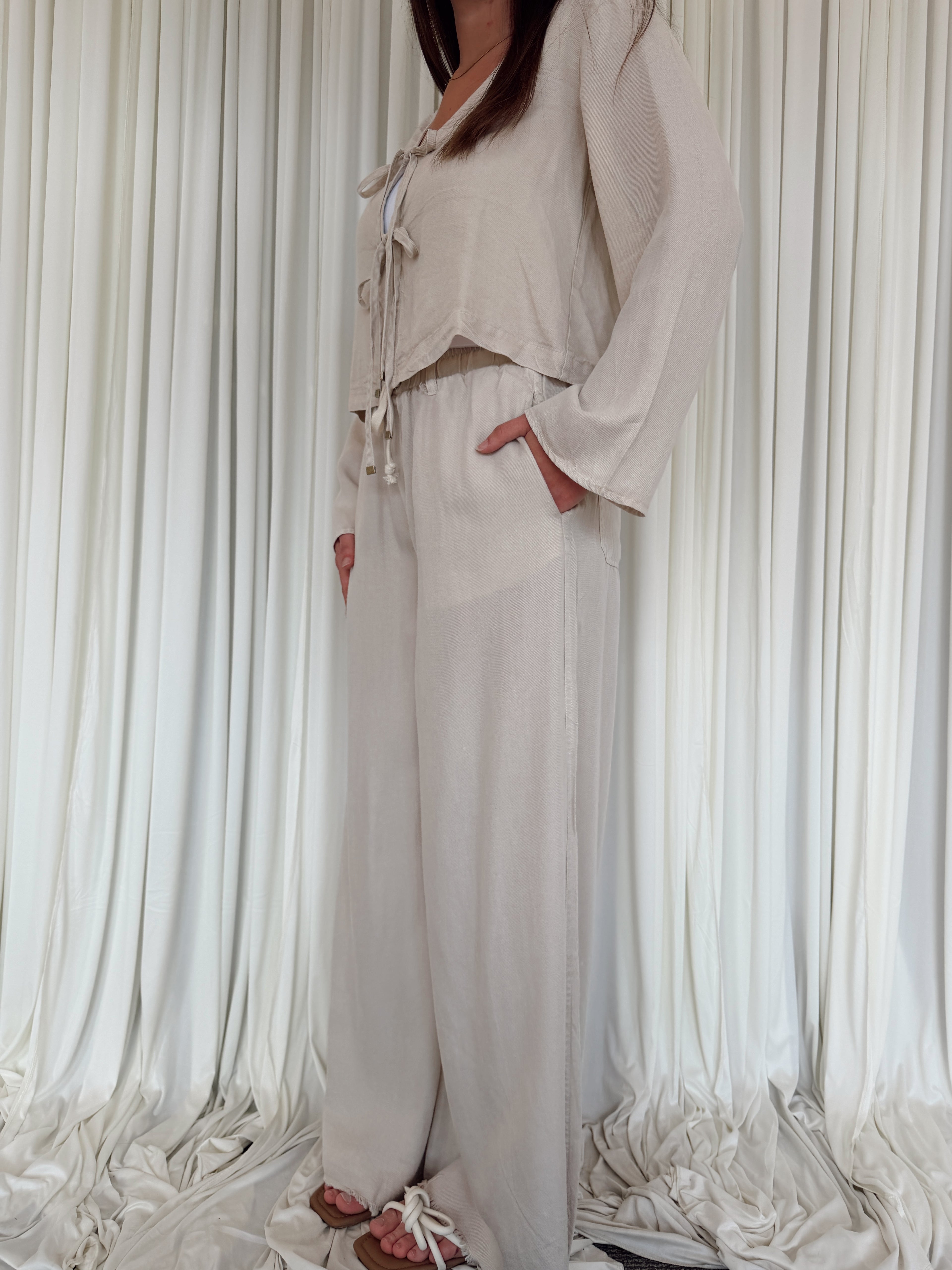 Wide Leg Pant - Tan