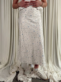 The Floral Satin Midi Skirt