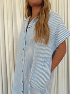 MS1314D-BGS Stripe Shirt Dress
