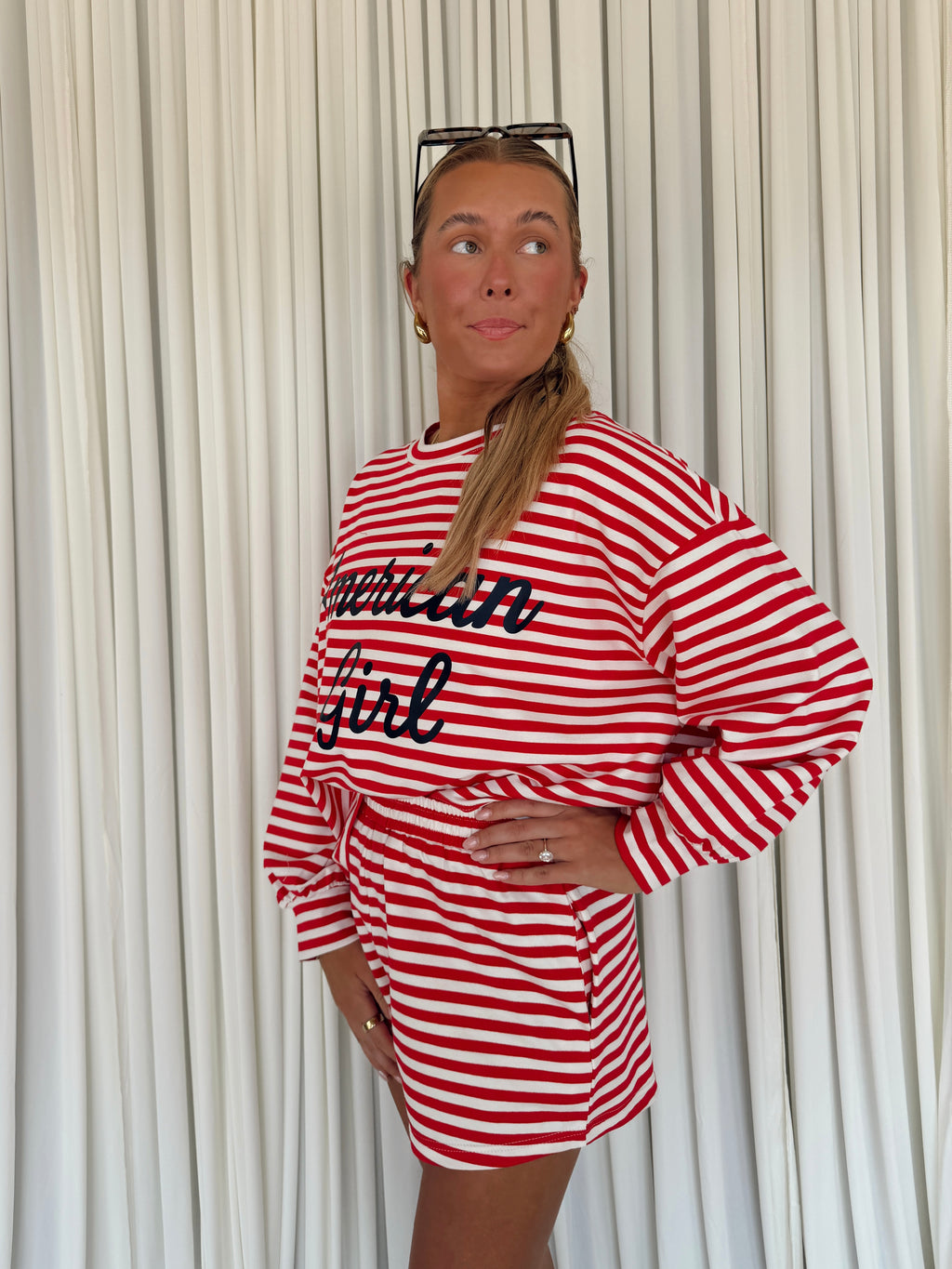 American Girl Oversized Striped T-shirt