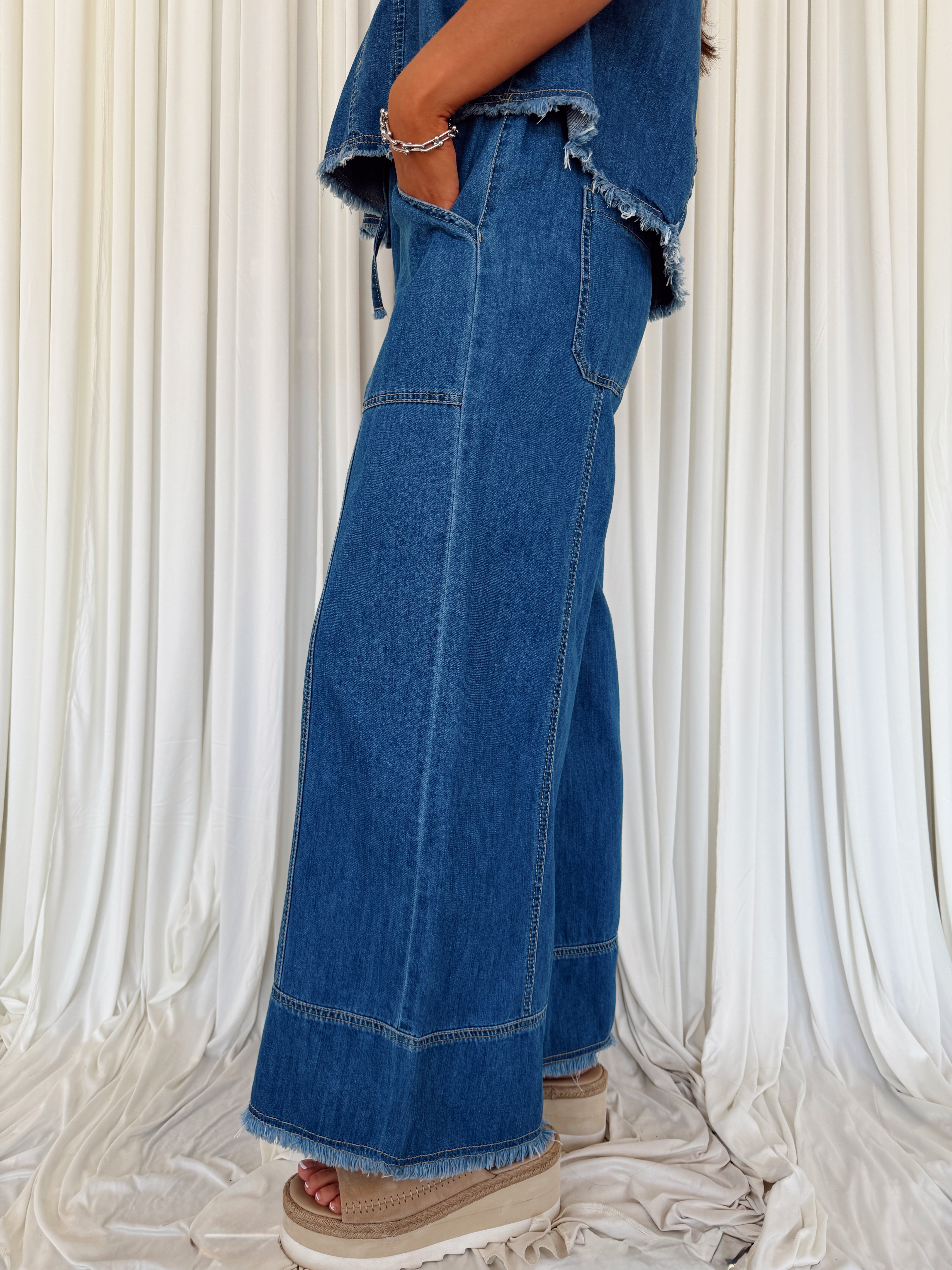 Denim Drawstring Pants – Seven & James