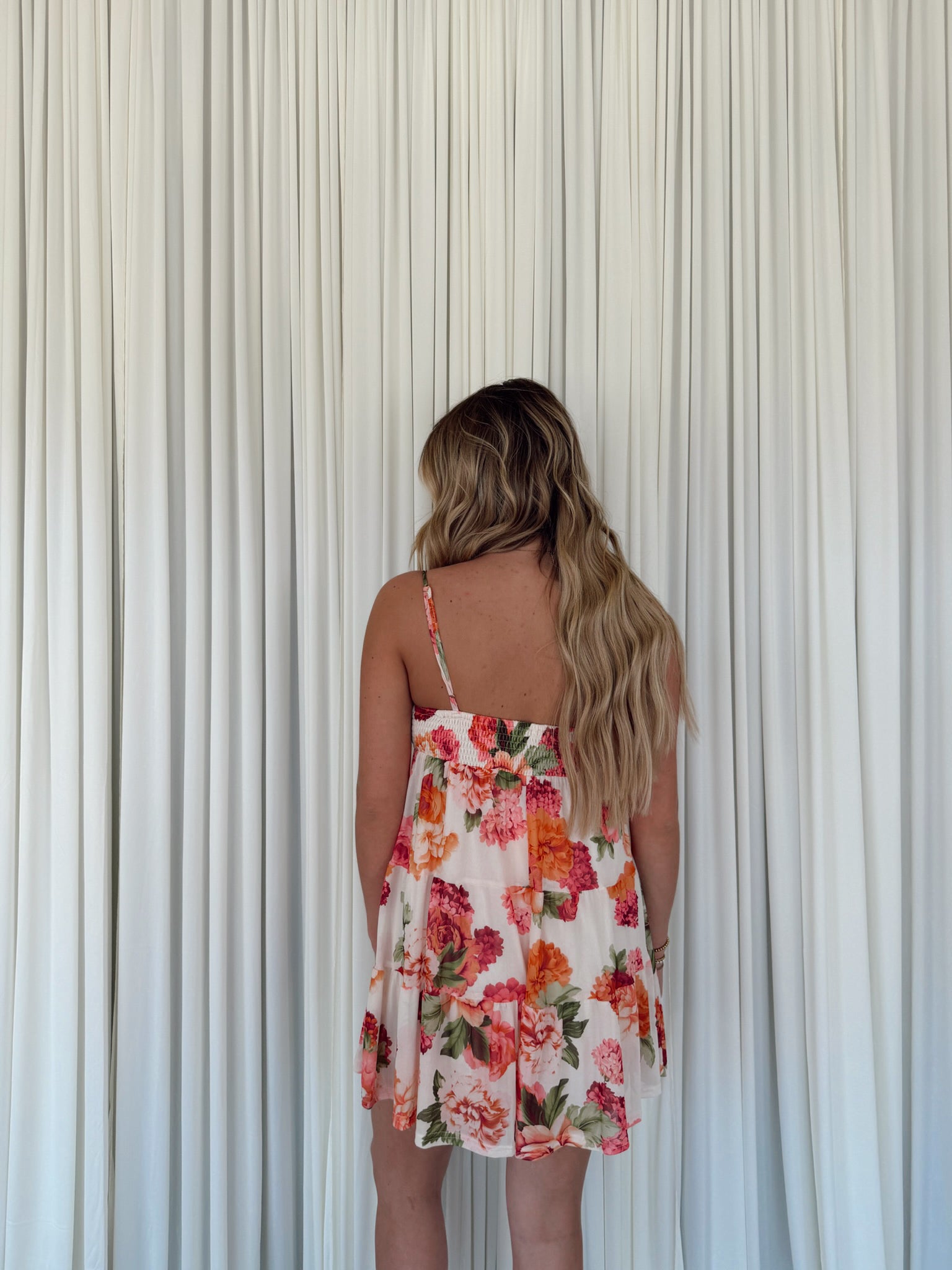 Floral Smocked Babydoll Cami Romper – Seven & James