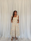 Yellow Stripe Floral Maxi Dress