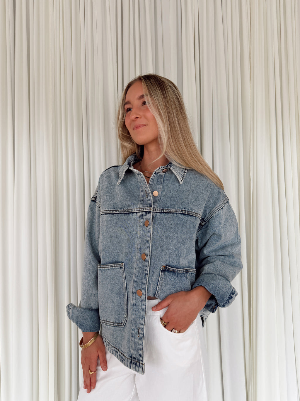 Denim Jacket with Square Pockets