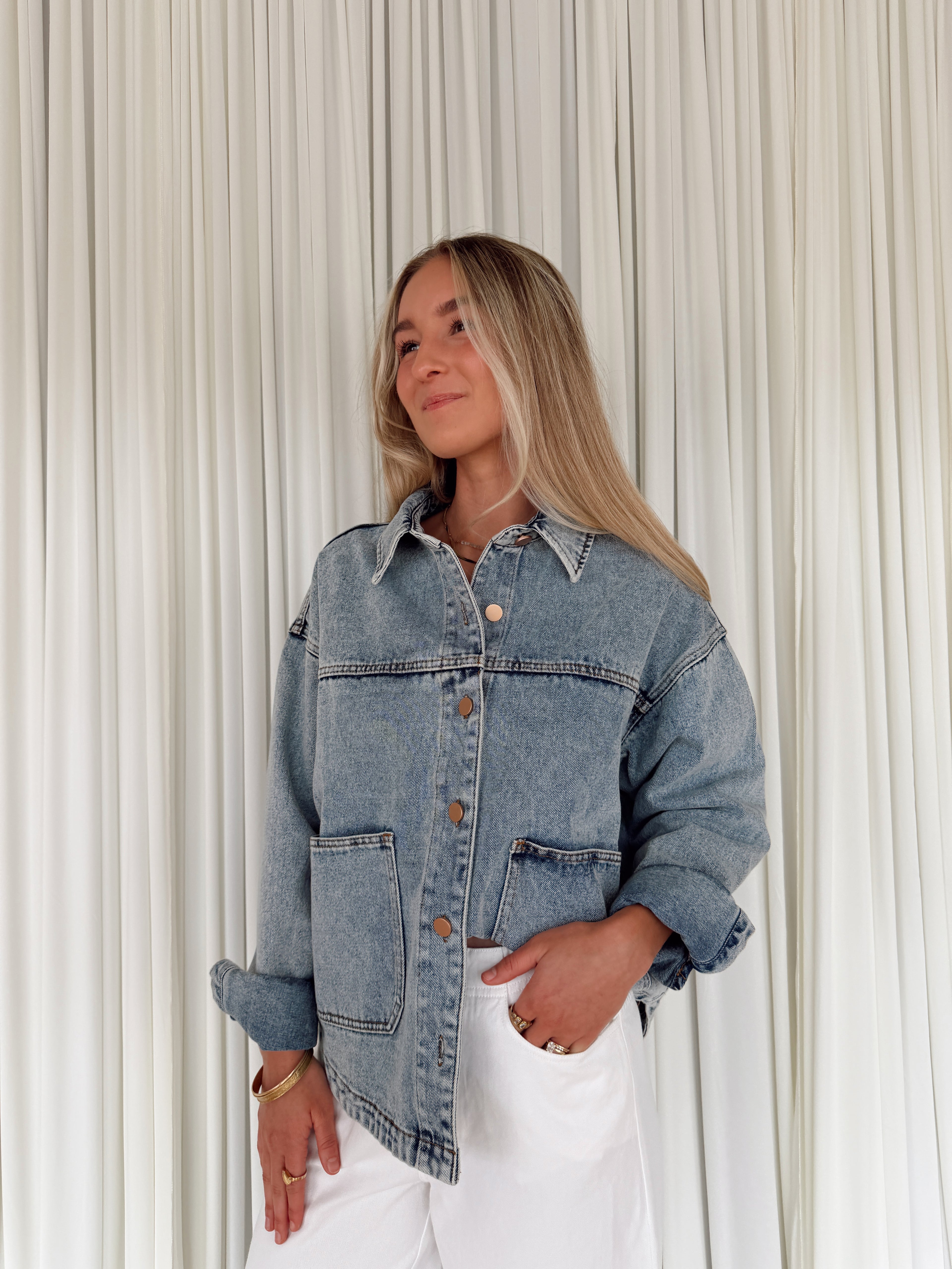 Denim Jacket with Square Pockets