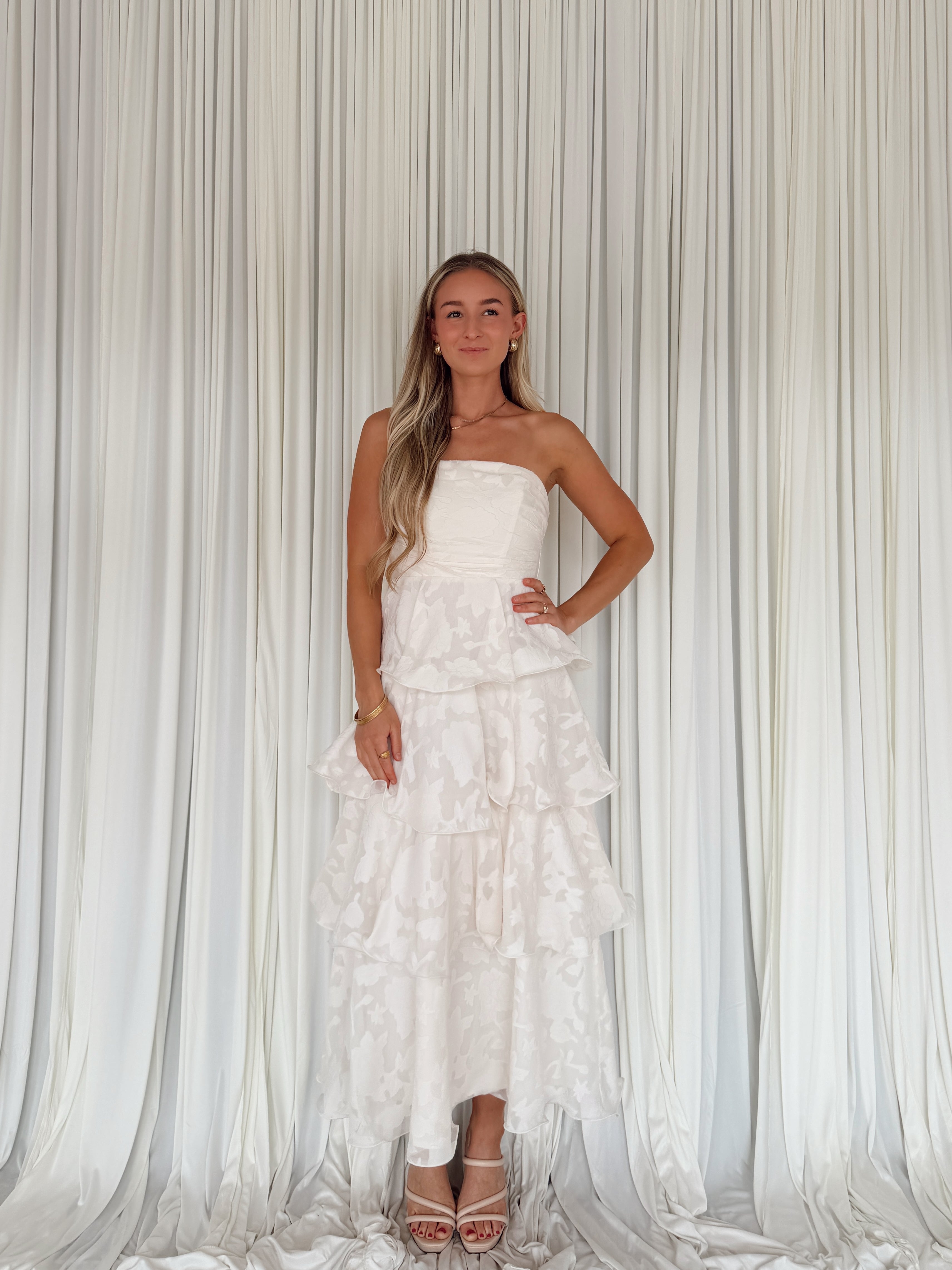 Off Shoulder Tiered Maxi Dress