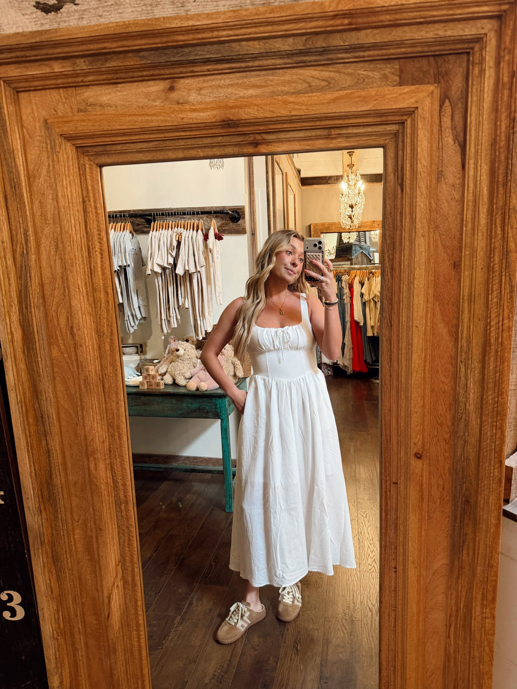 Front Tie Corset Midi Dress