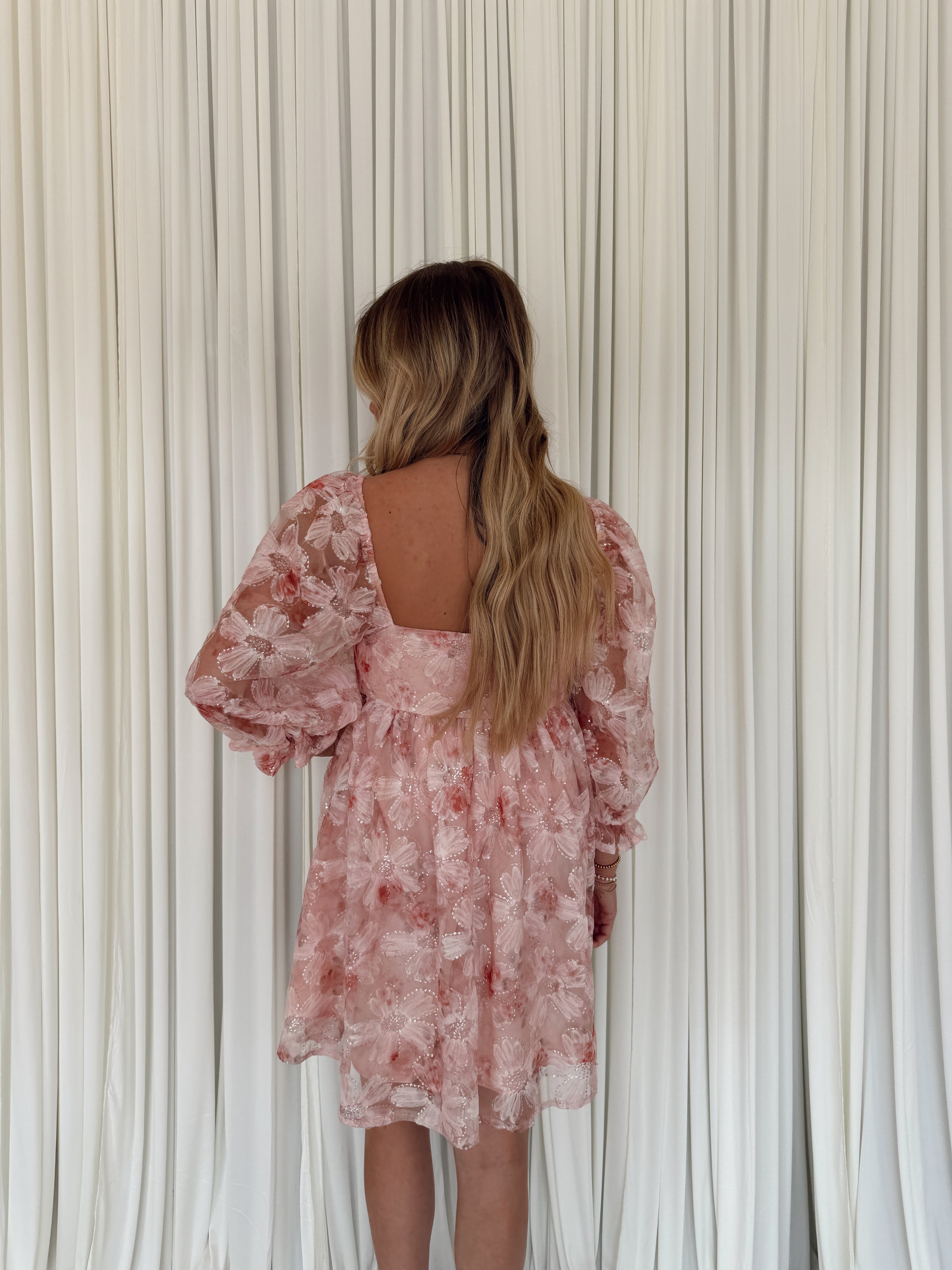 Sequin Floral Mini Dress