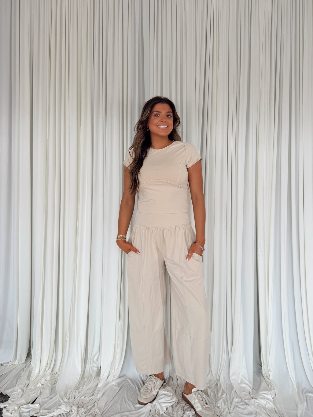 Mineral Washed Wide Leg Pants