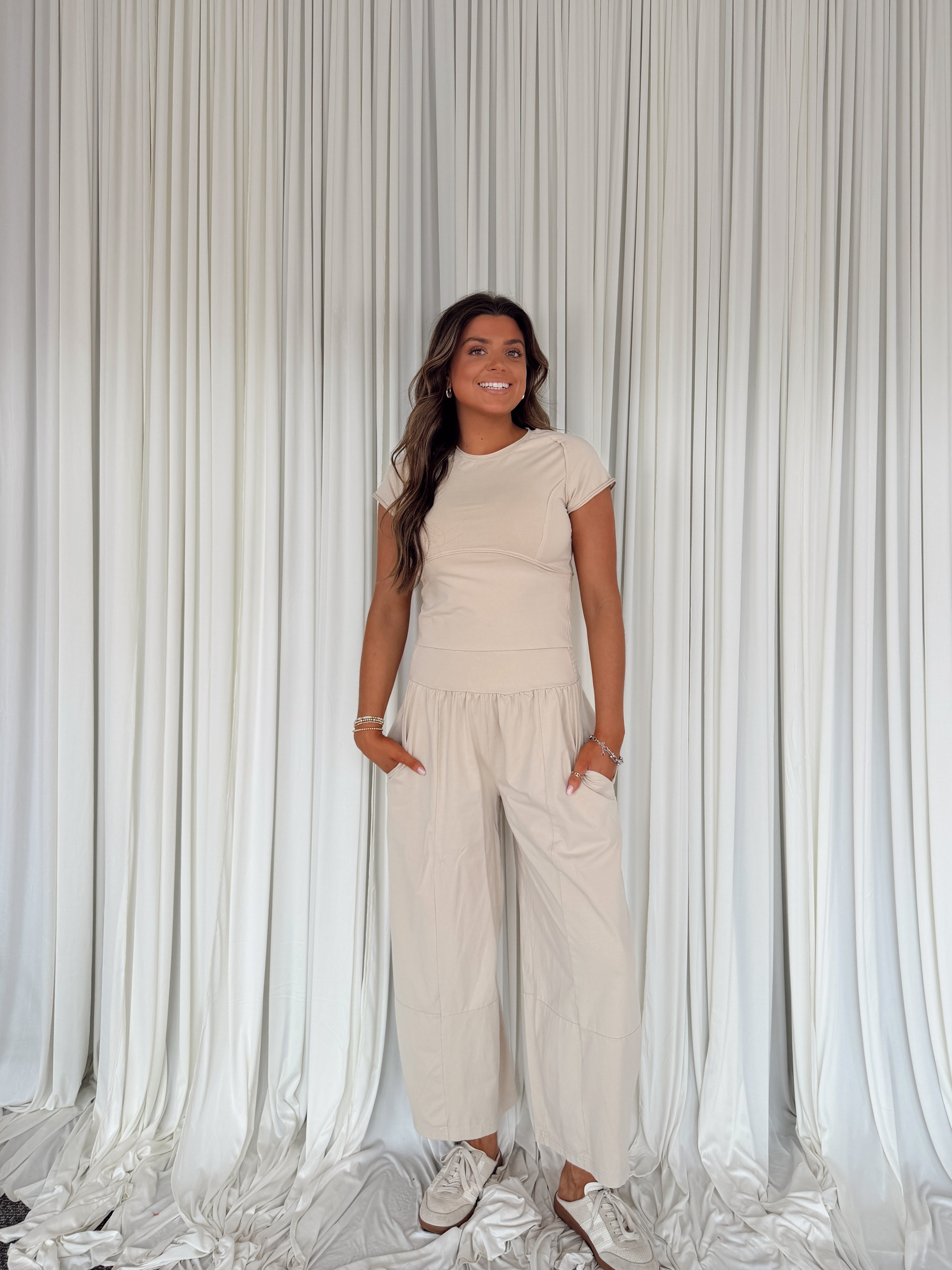 Mineral Washed Wide Leg Pants