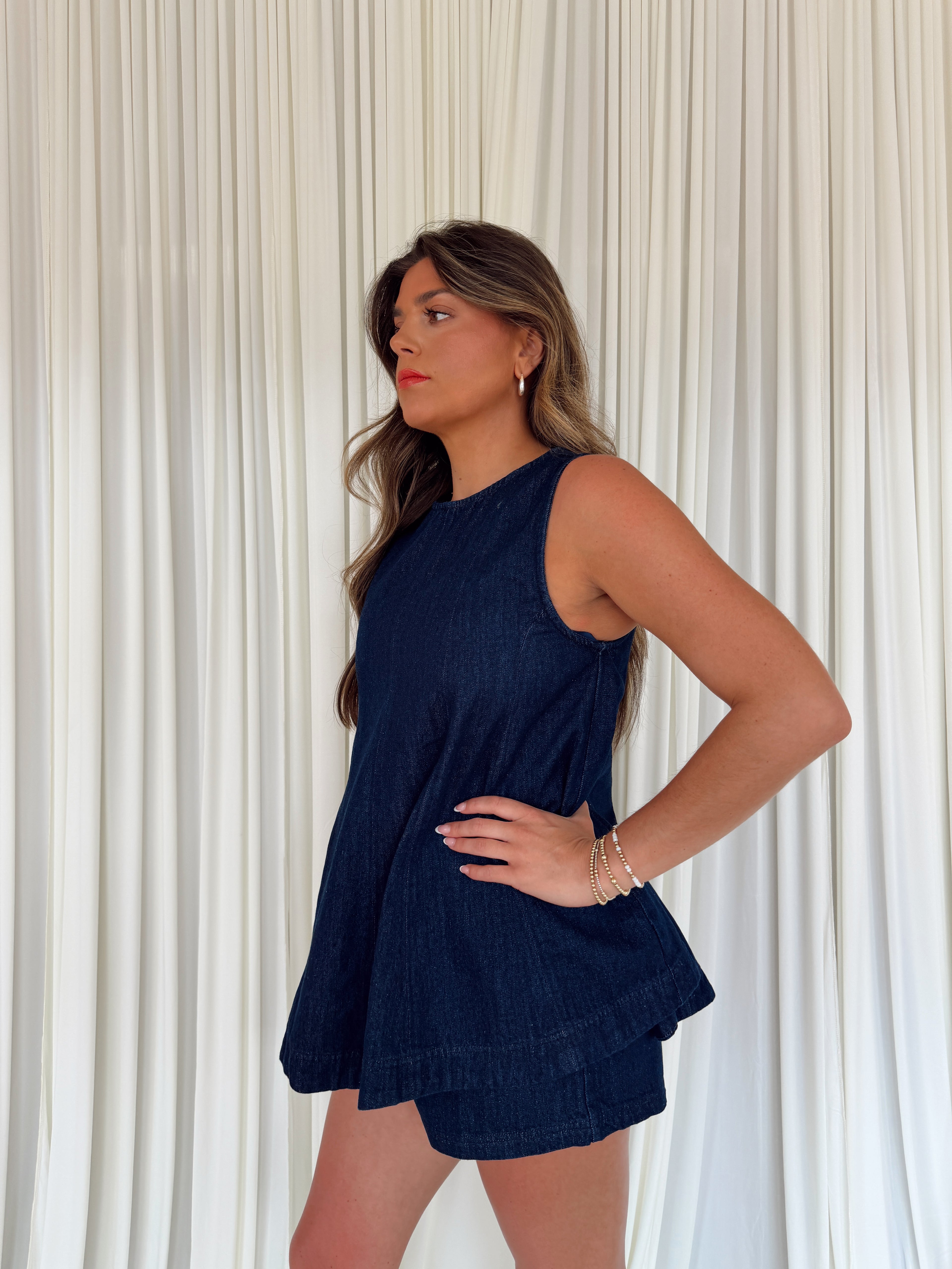 Denim Longline Sleeveless Top