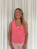 Ruffle Collared Tank Blouse