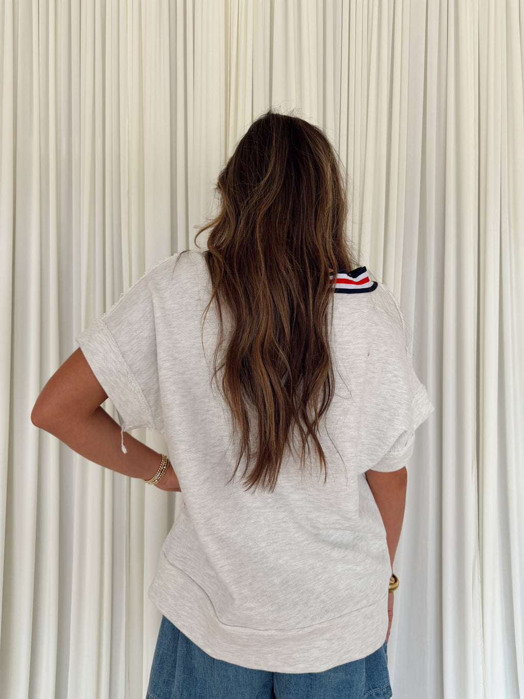 T2578 Striped Oversized Cardigan Top