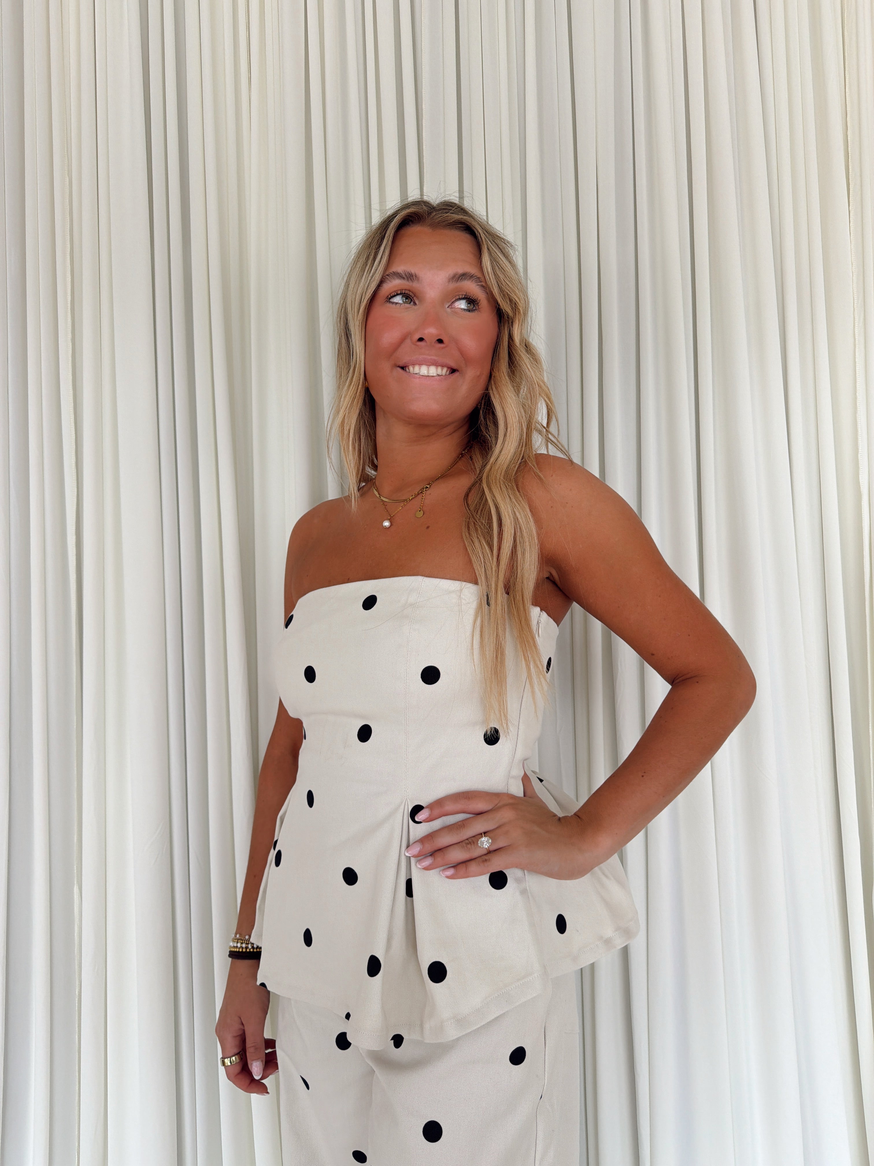 Polkadot Strapless Top