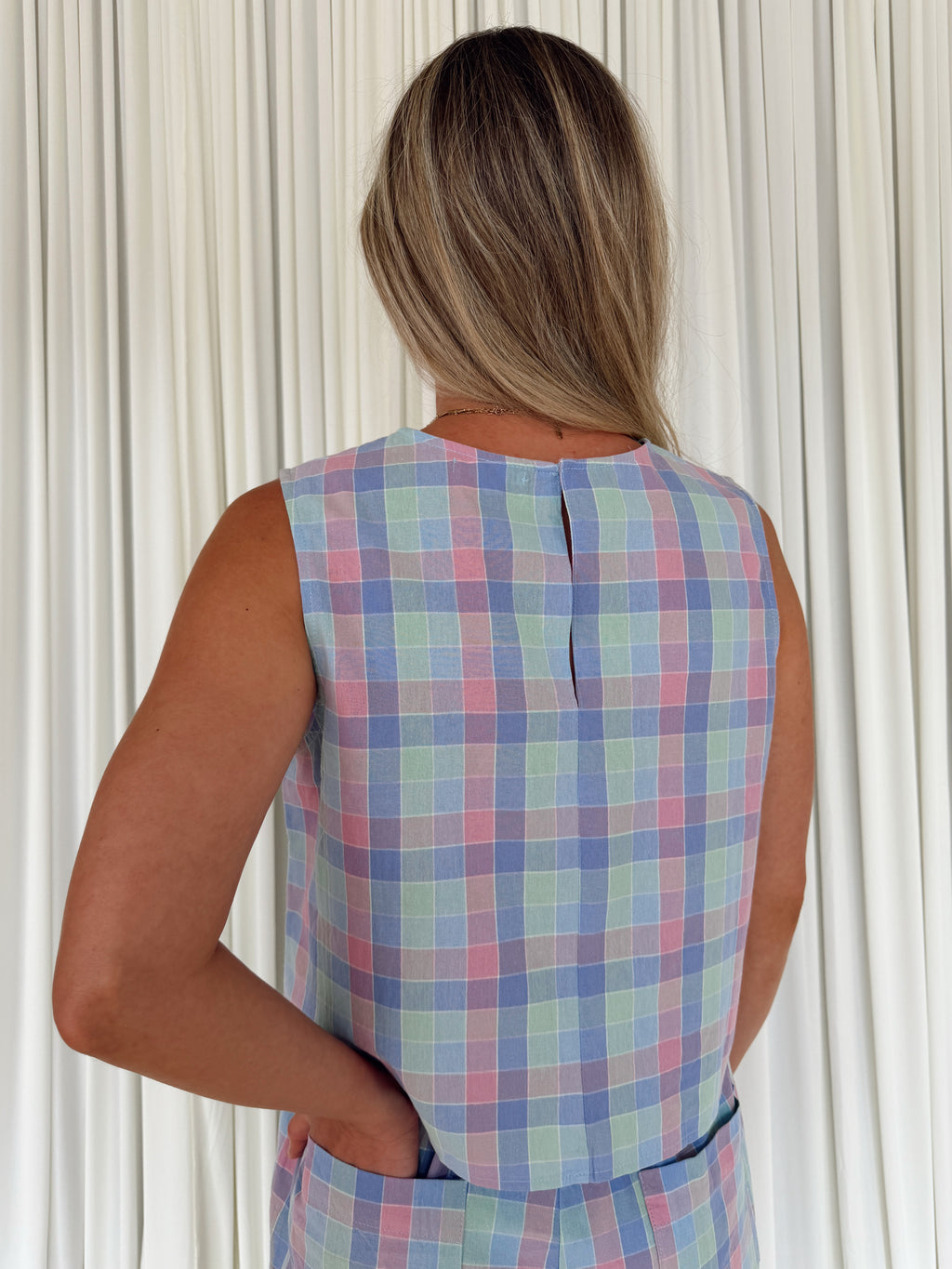 Pastel Plaid Top