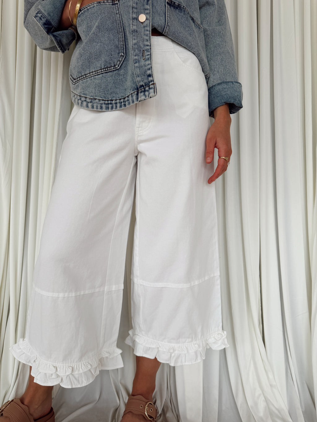 Ruffled Hem Pants