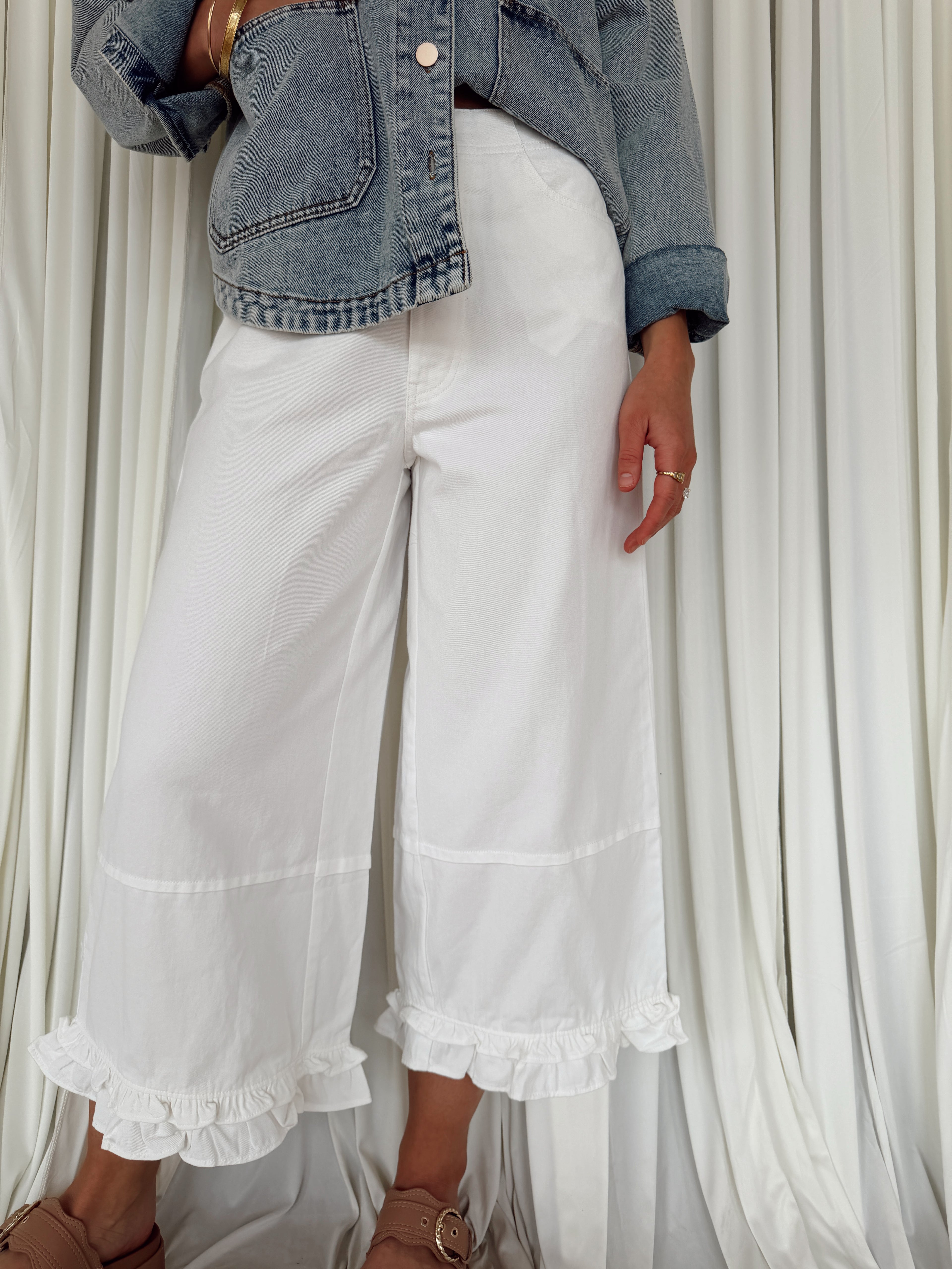 Ruffled Hem Pants