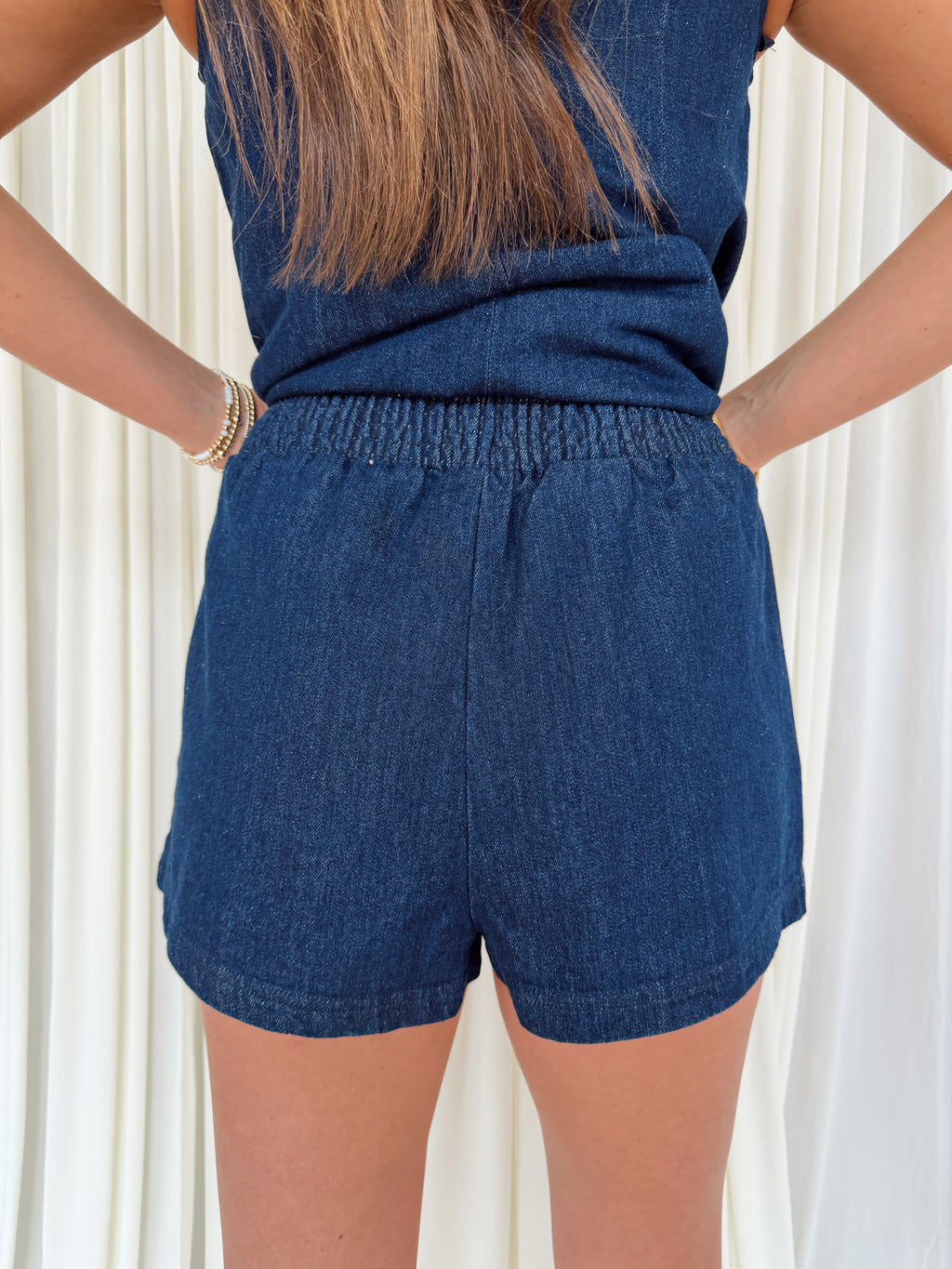 Pull-On Denim Shorts
