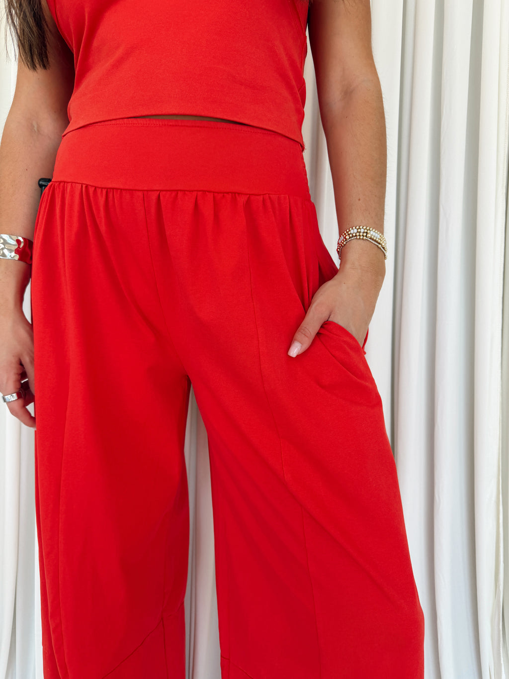 Mineral Washed Wide Leg Pants