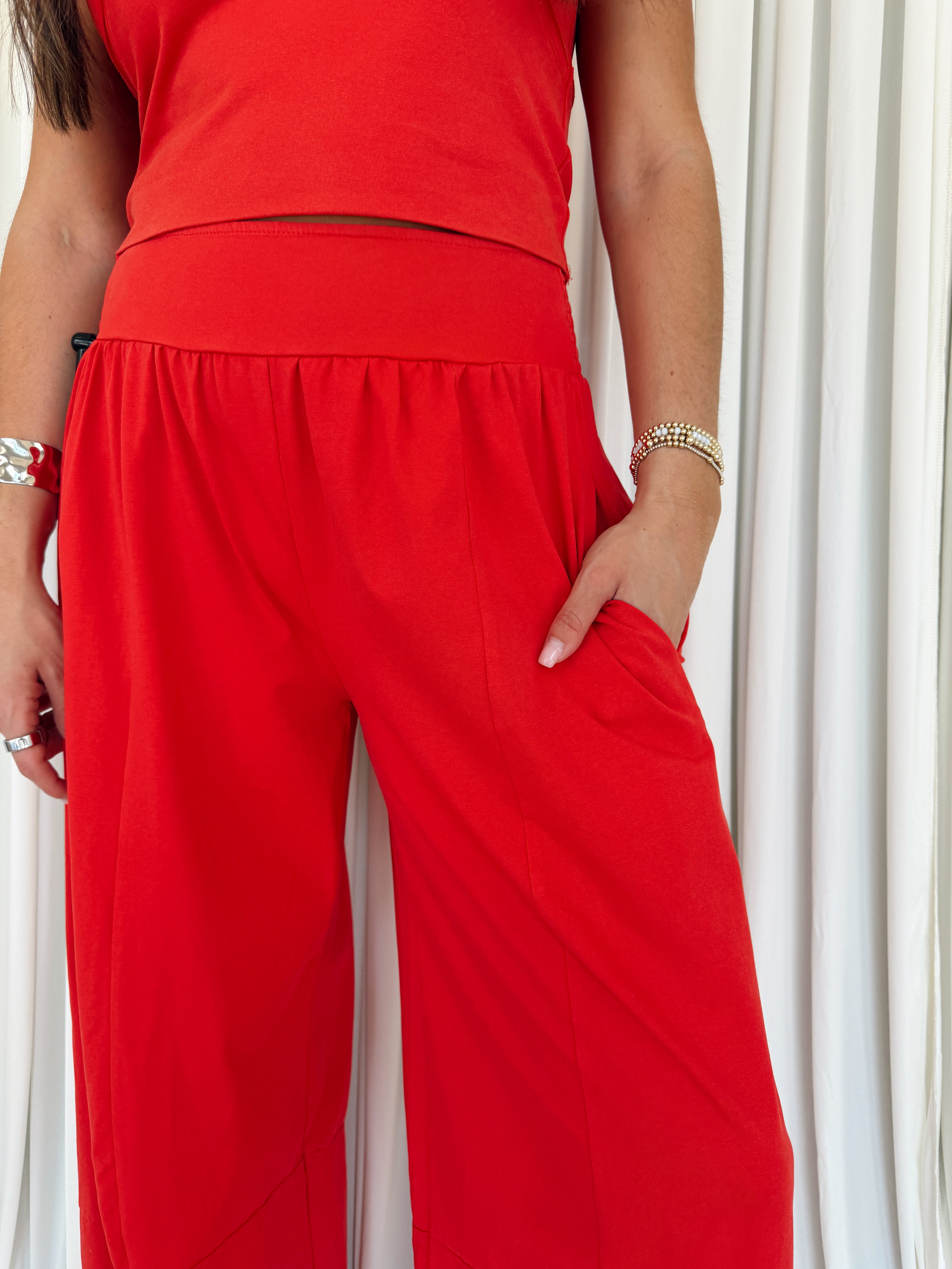 Mineral Washed Wide Leg Pants