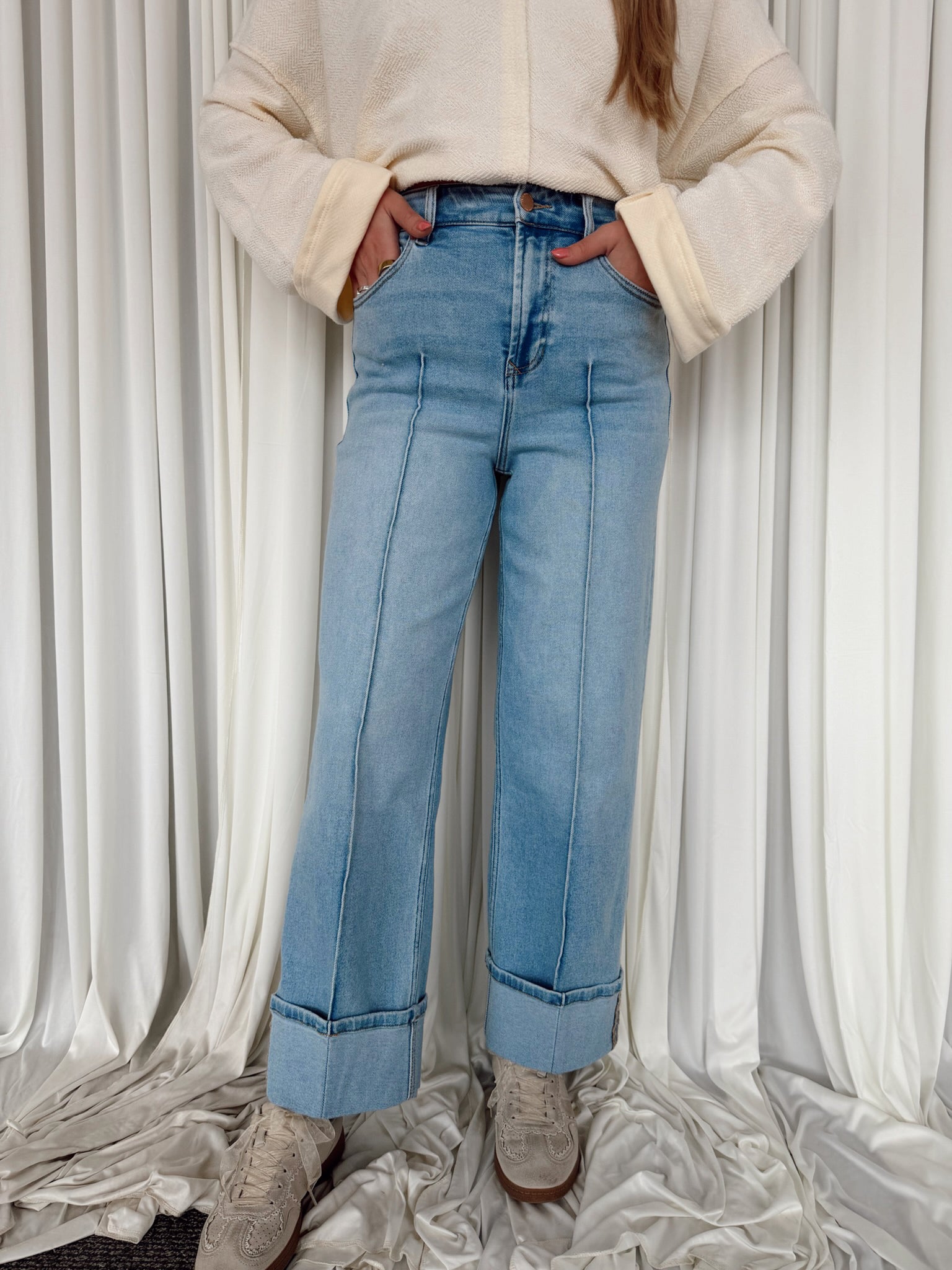 Holly Cuffed Hem Denim - Prescott